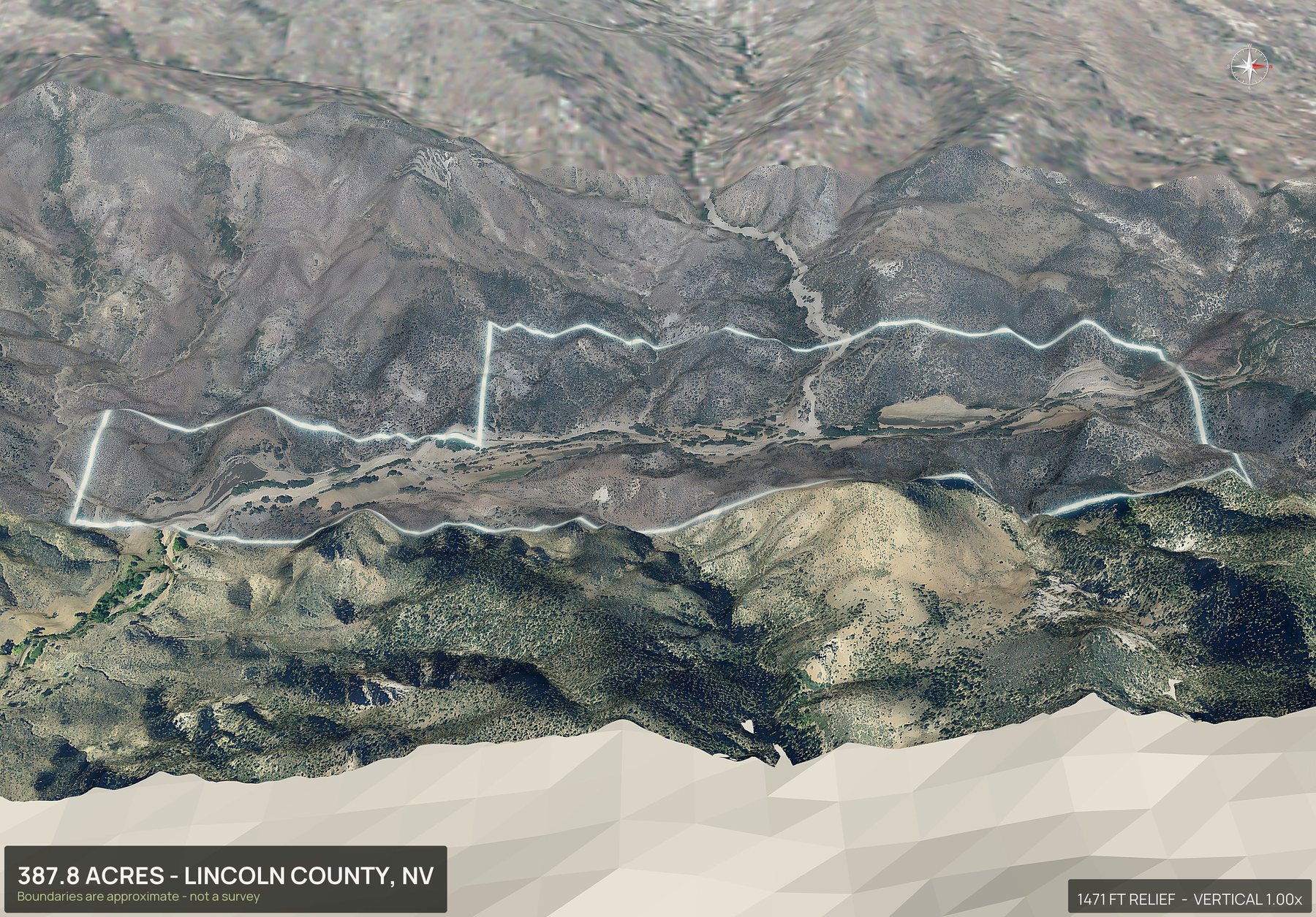 3D from the east of a Nevada land parcel
