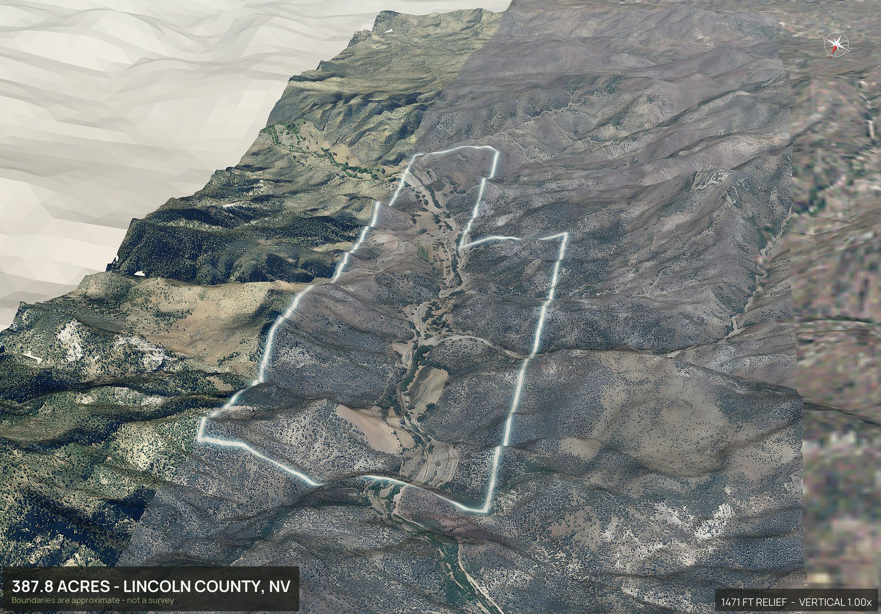 Road frontage of a Nevada land parcel