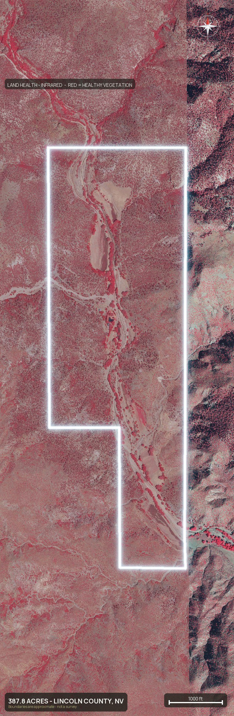 Land health, infrared of a Nevada land parcel