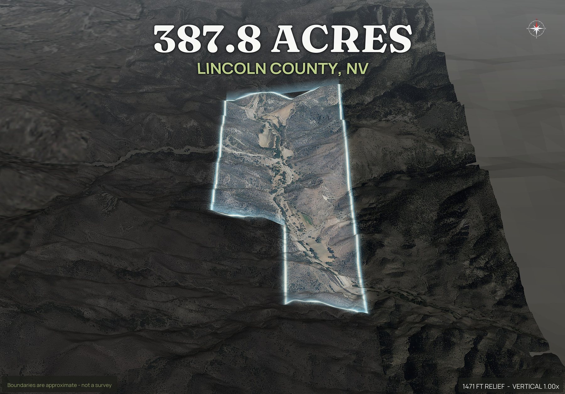 Spotlight, south of a Nevada land parcel