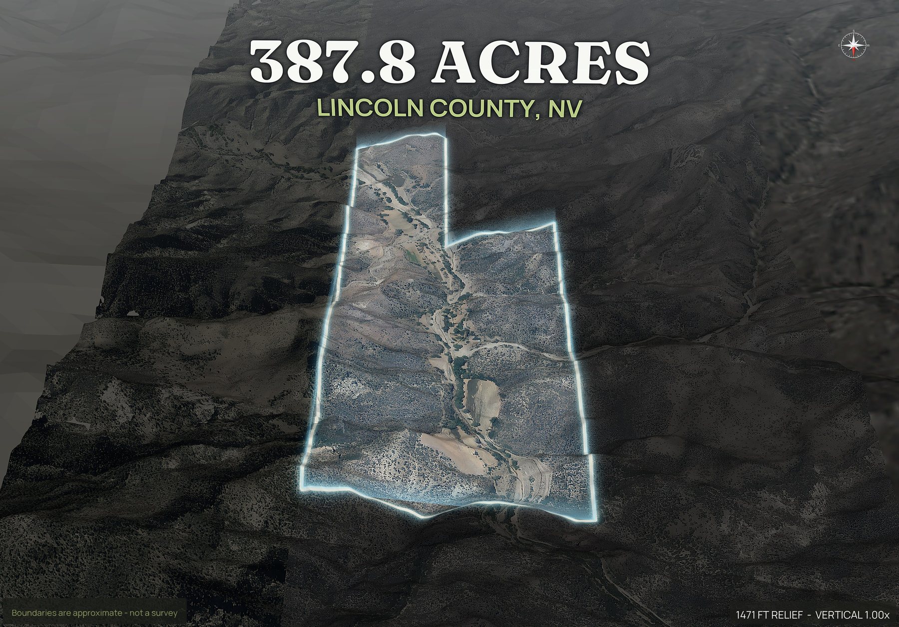 Spotlight, north of a Nevada land parcel