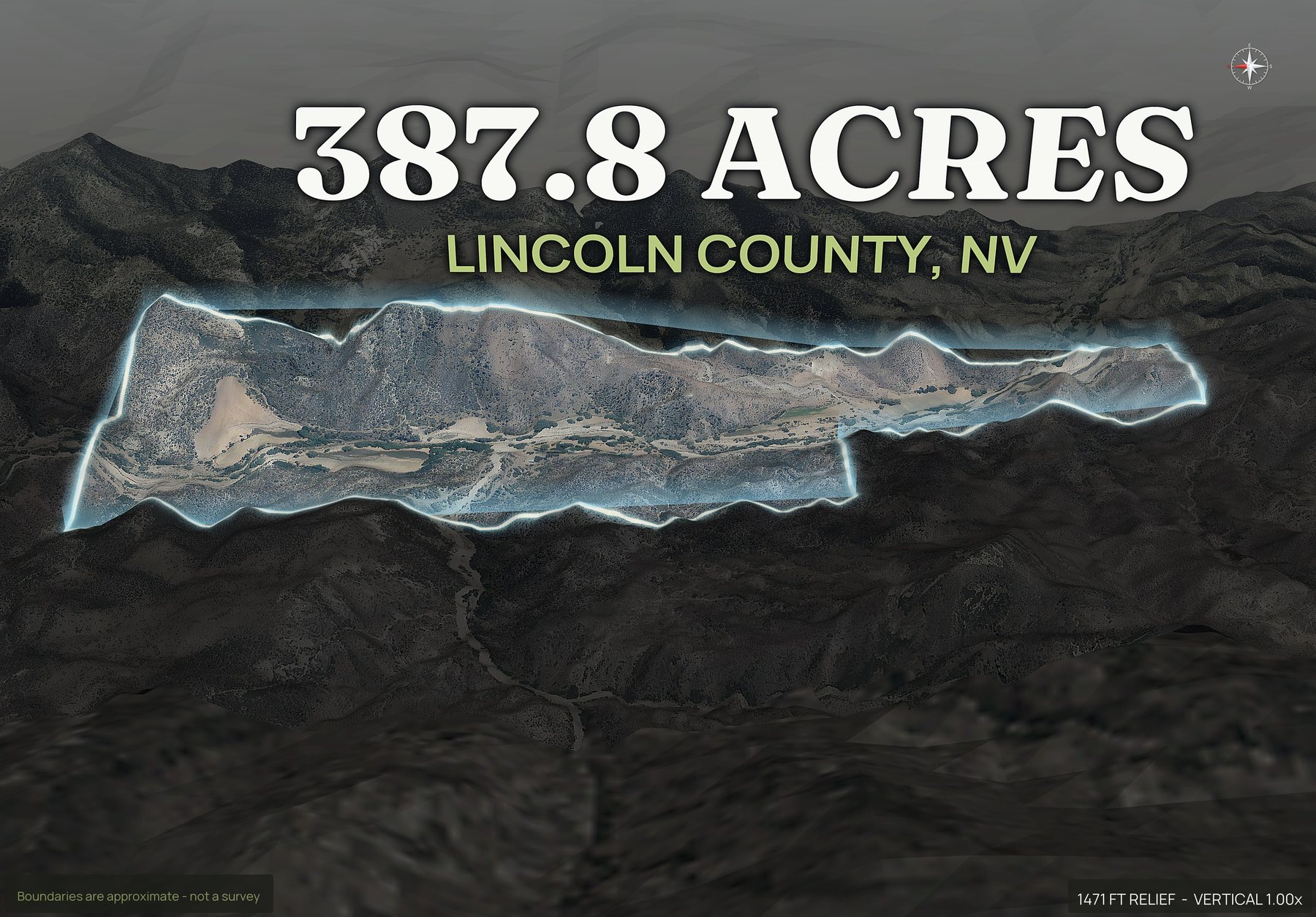 Spotlight, west of a Nevada land parcel