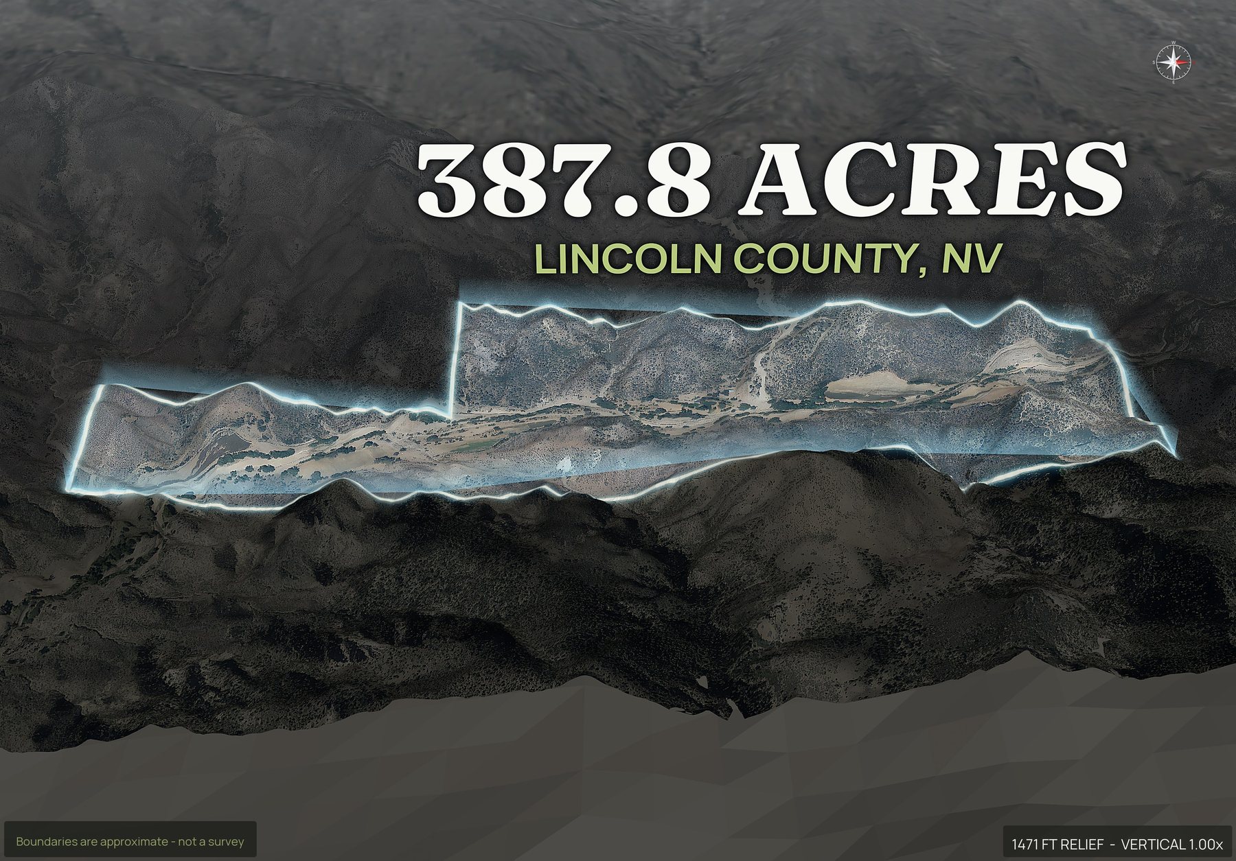 Spotlight, east of a Nevada land parcel