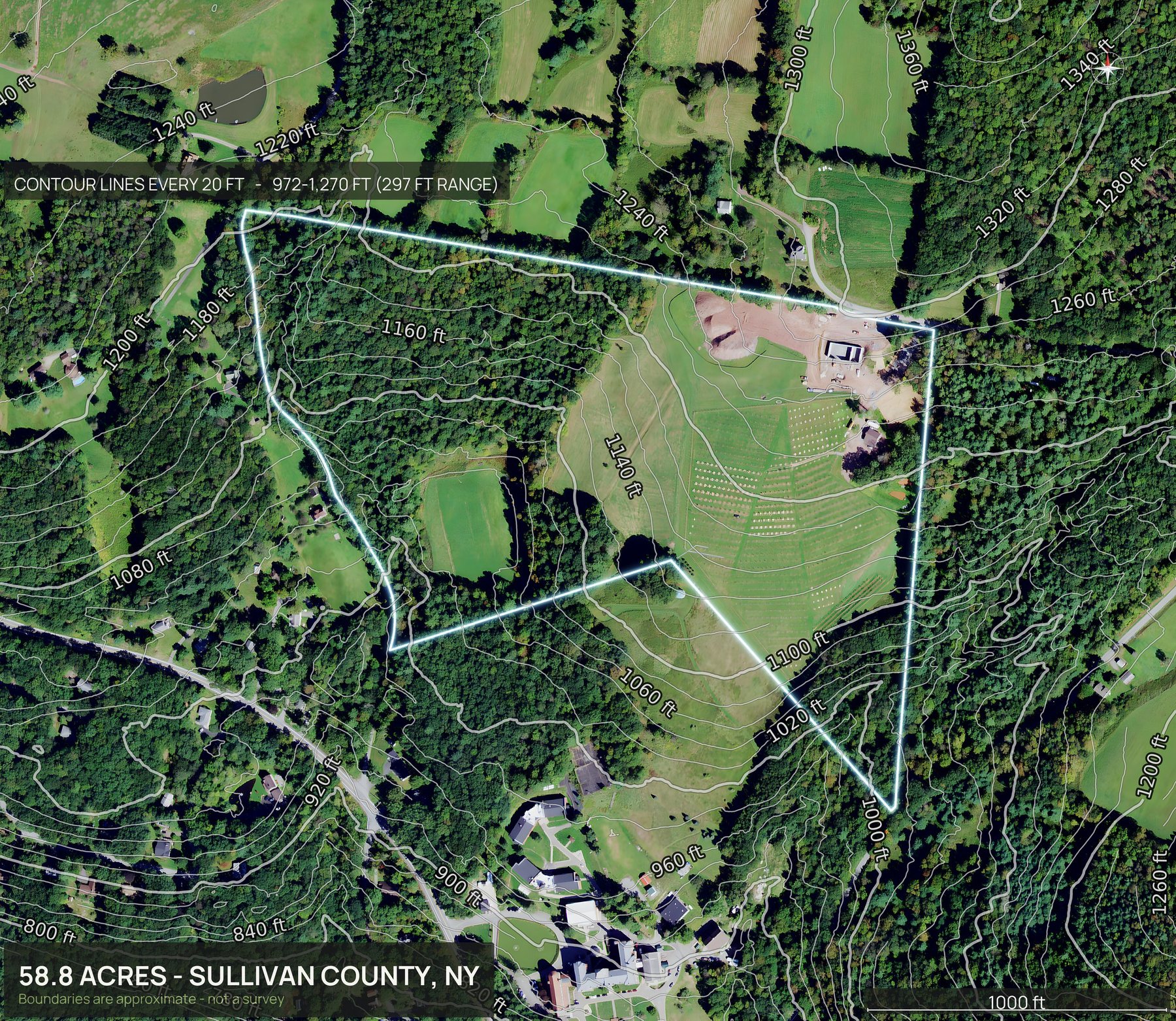 Contour map of a New York land parcel