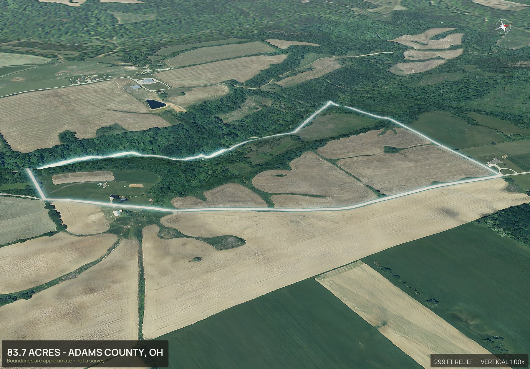 Road frontage of an Ohio land parcel