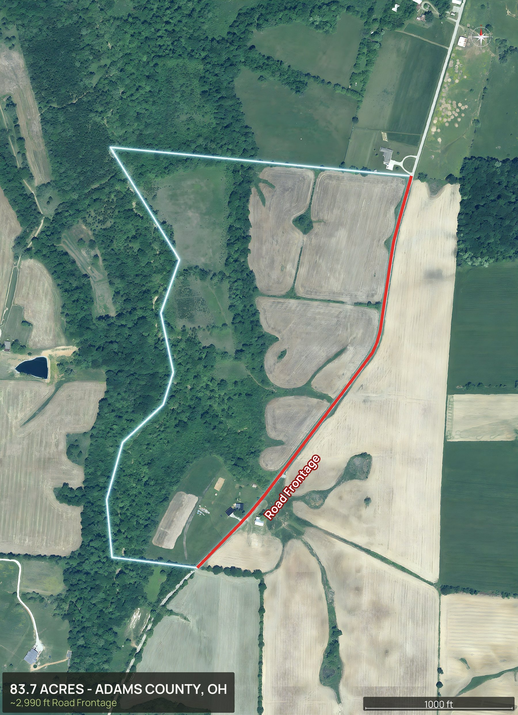 Access and frontage marked of an Ohio land parcel