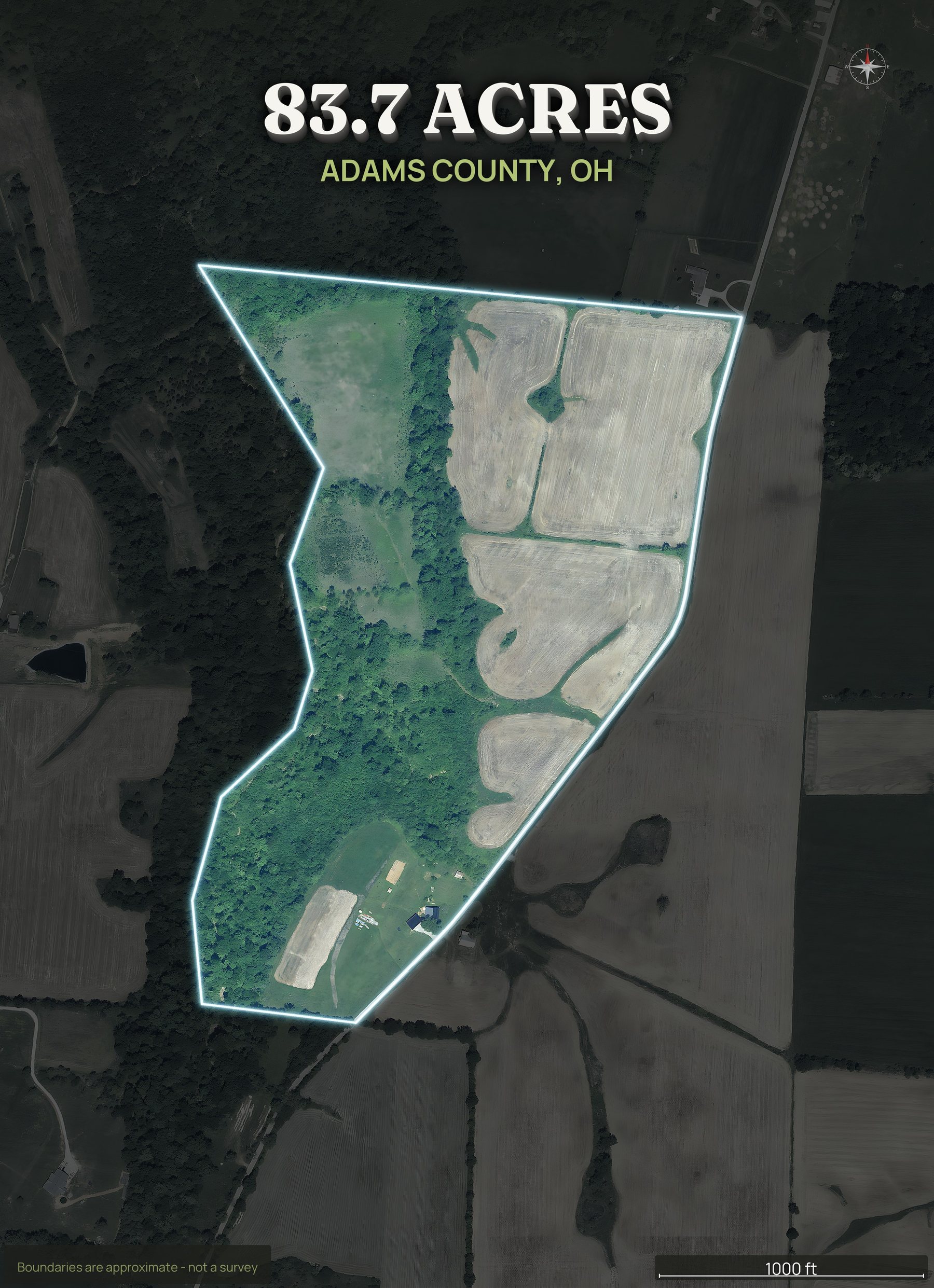 Spotlight top-down of an Ohio land parcel
