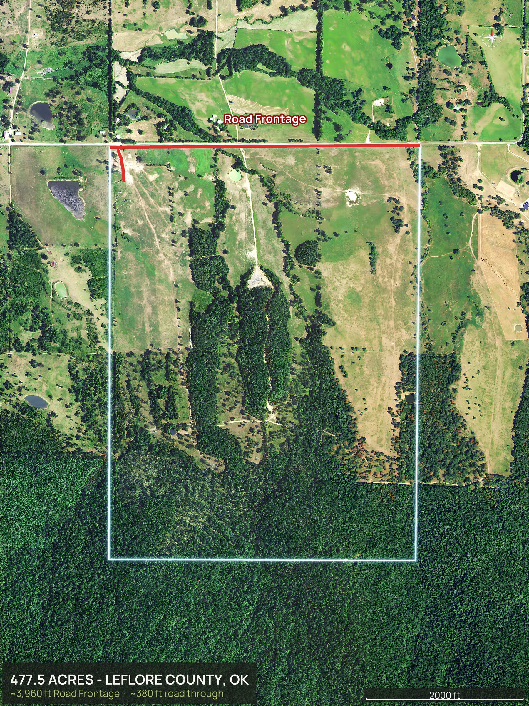Access and frontage marked of an Oklahoma land parcel