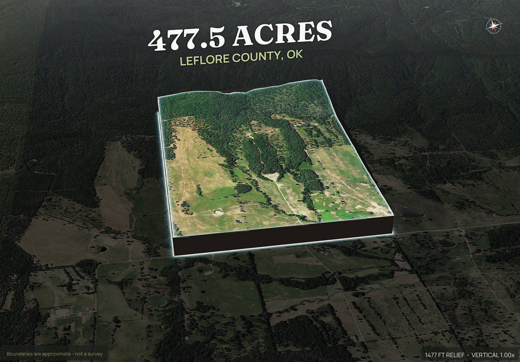 Pop-out of an Oklahoma land parcel