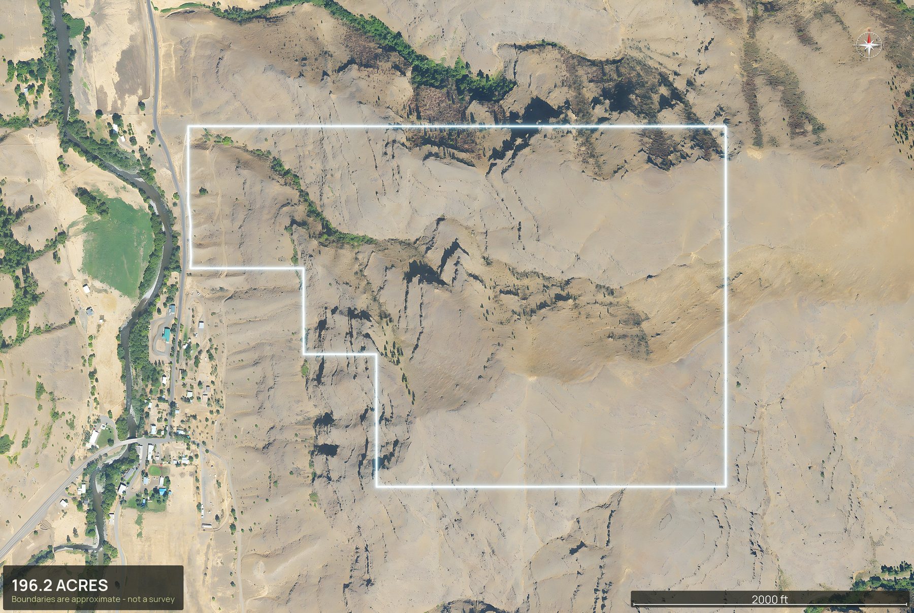 Boundary top-down of an Oregon land parcel