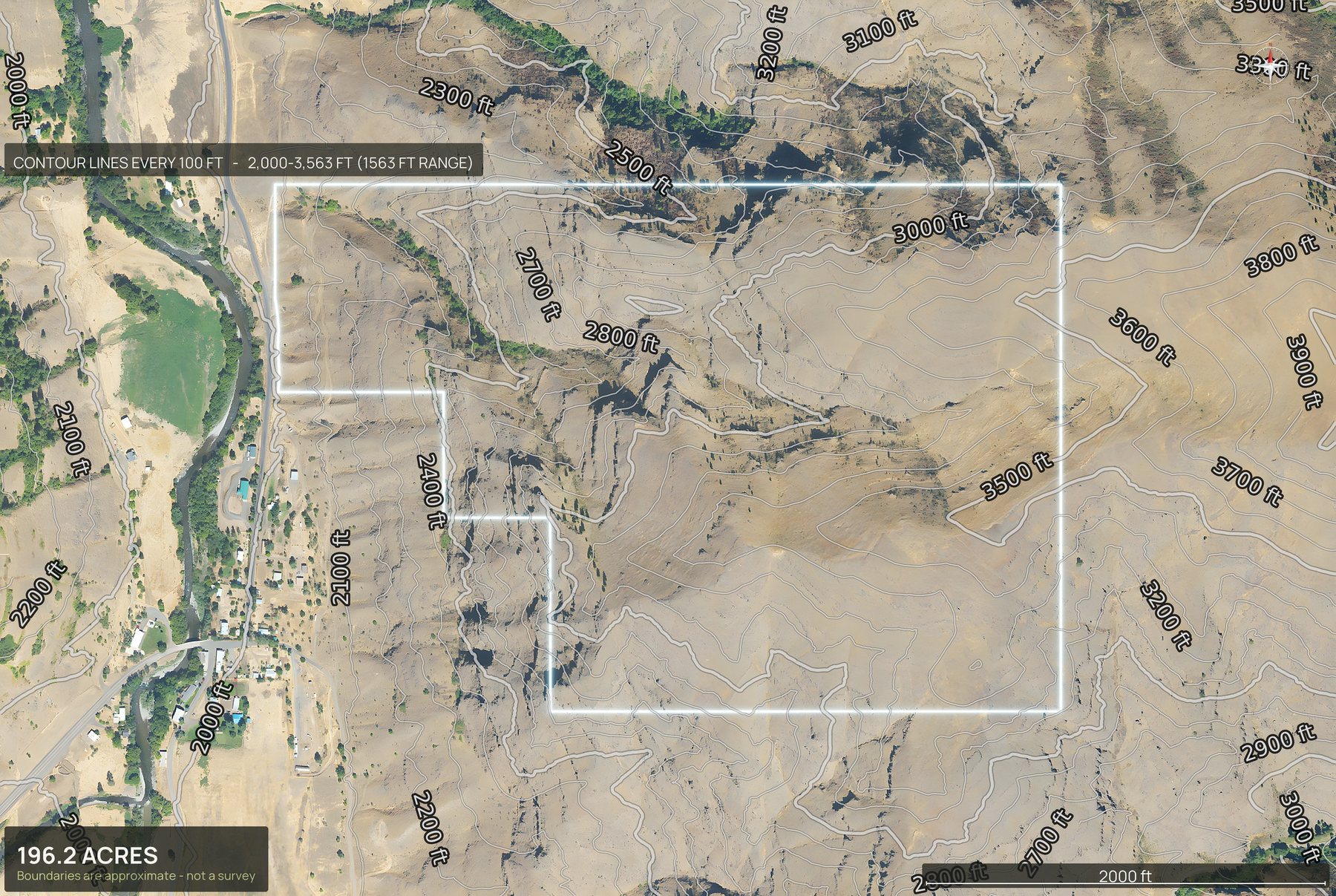 Contour map of an Oregon land parcel