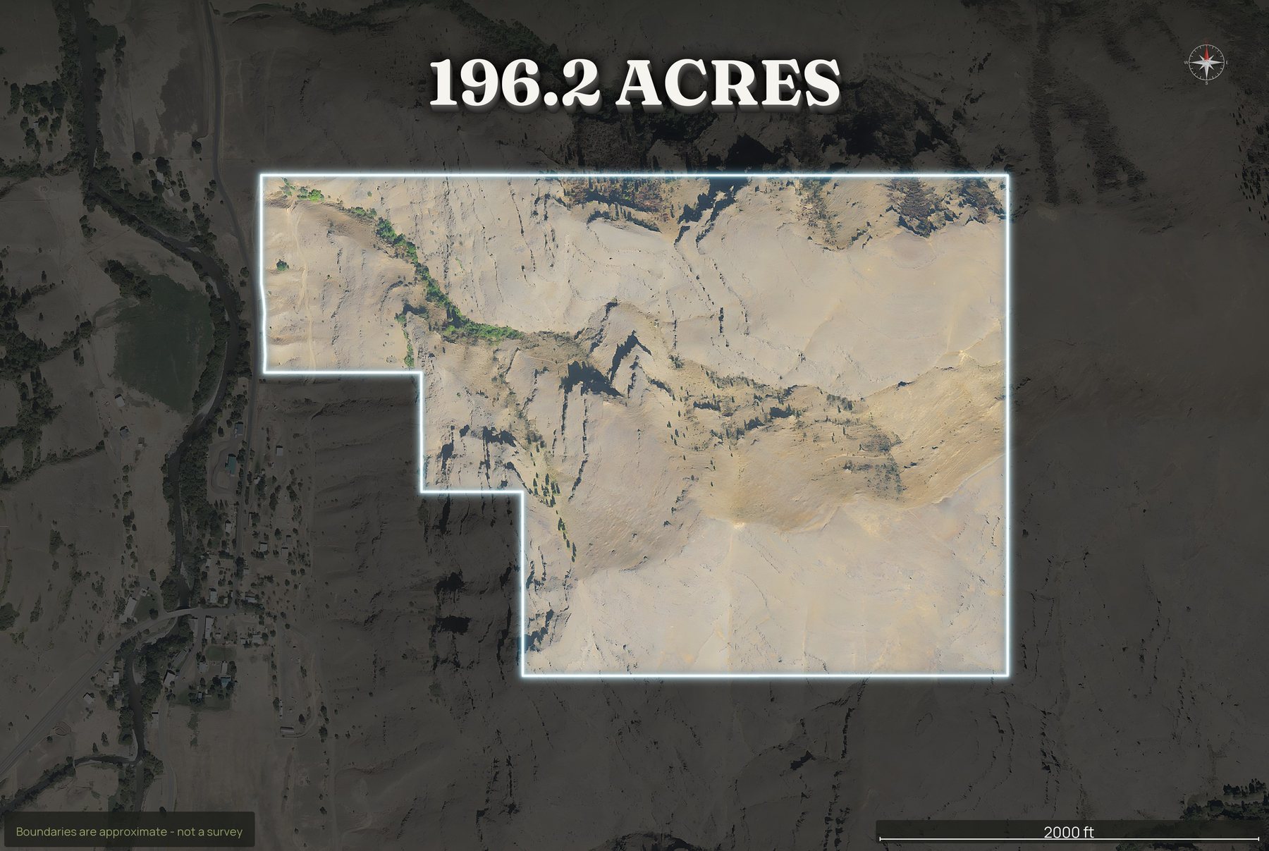 Spotlight top-down of an Oregon land parcel