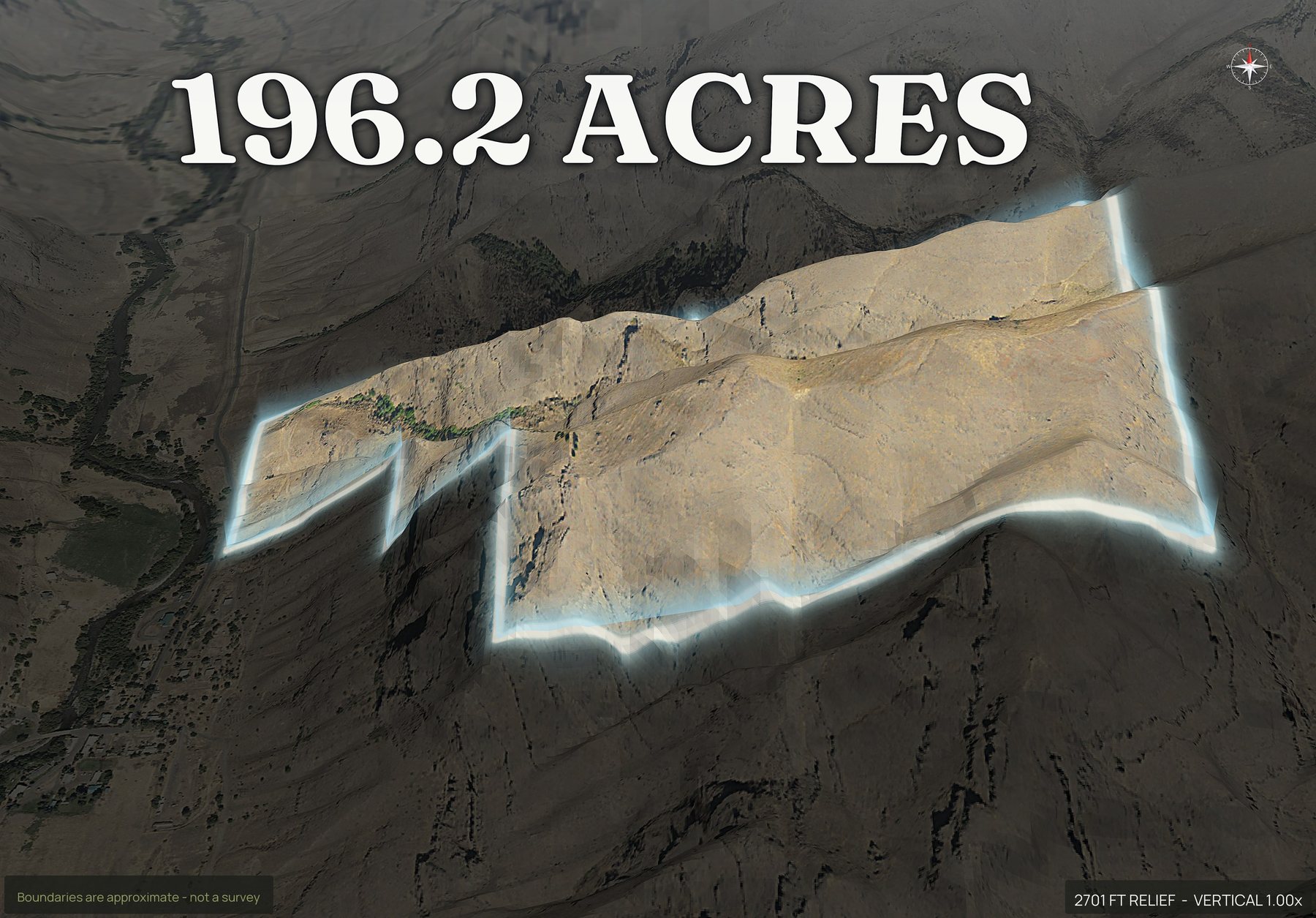 Spotlight, south of an Oregon land parcel