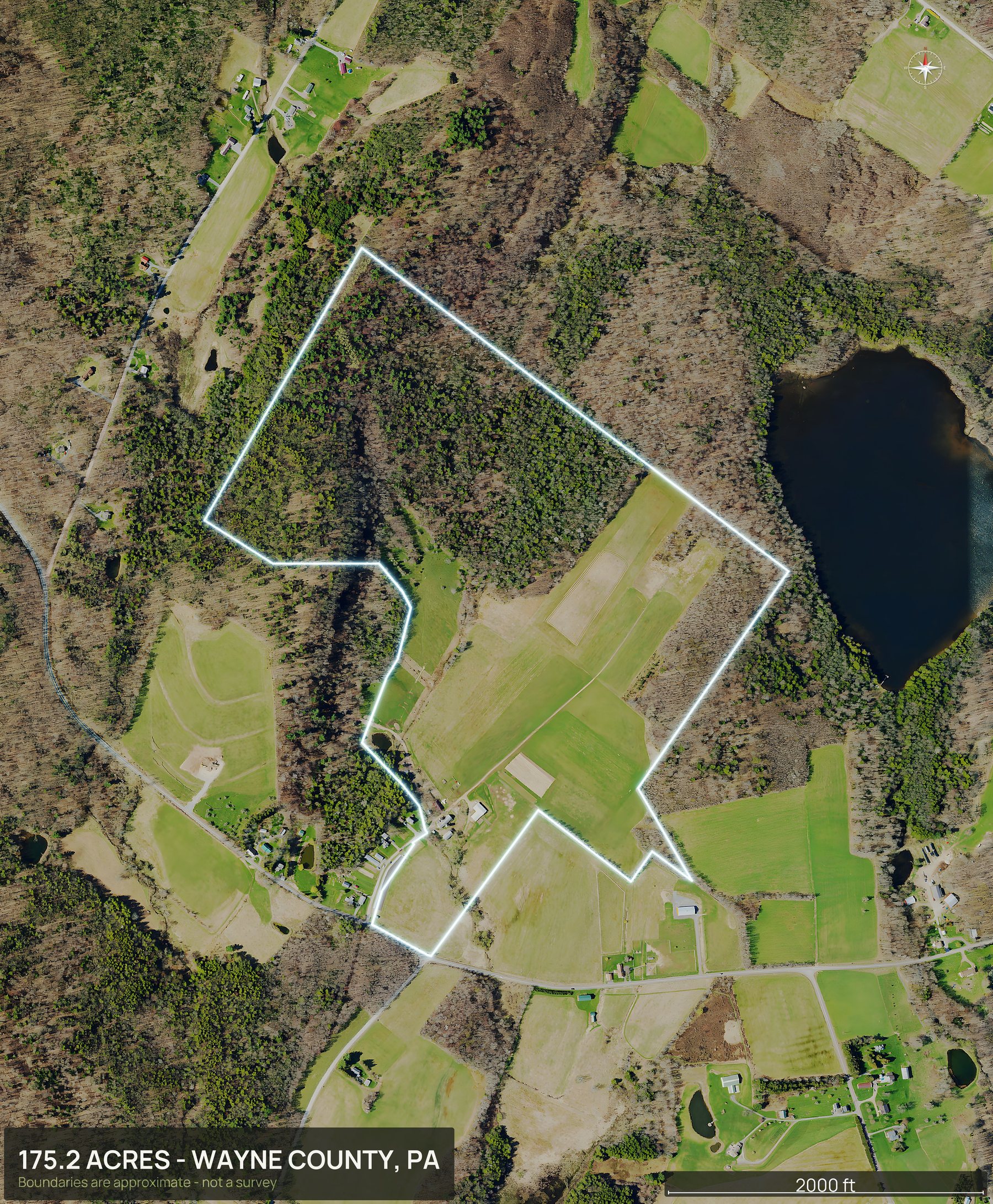 Boundary top-down of a Pennsylvania land parcel