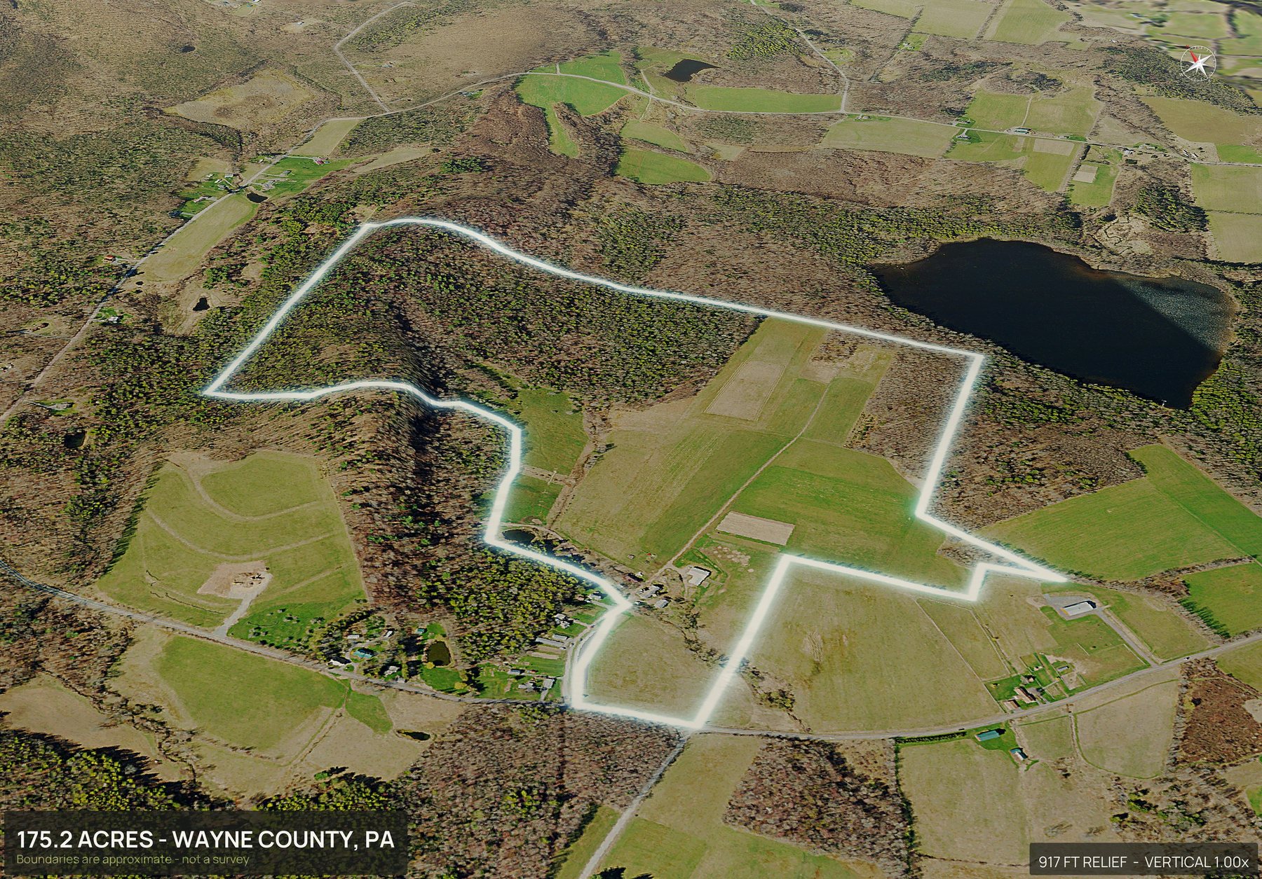 Road frontage of a Pennsylvania land parcel