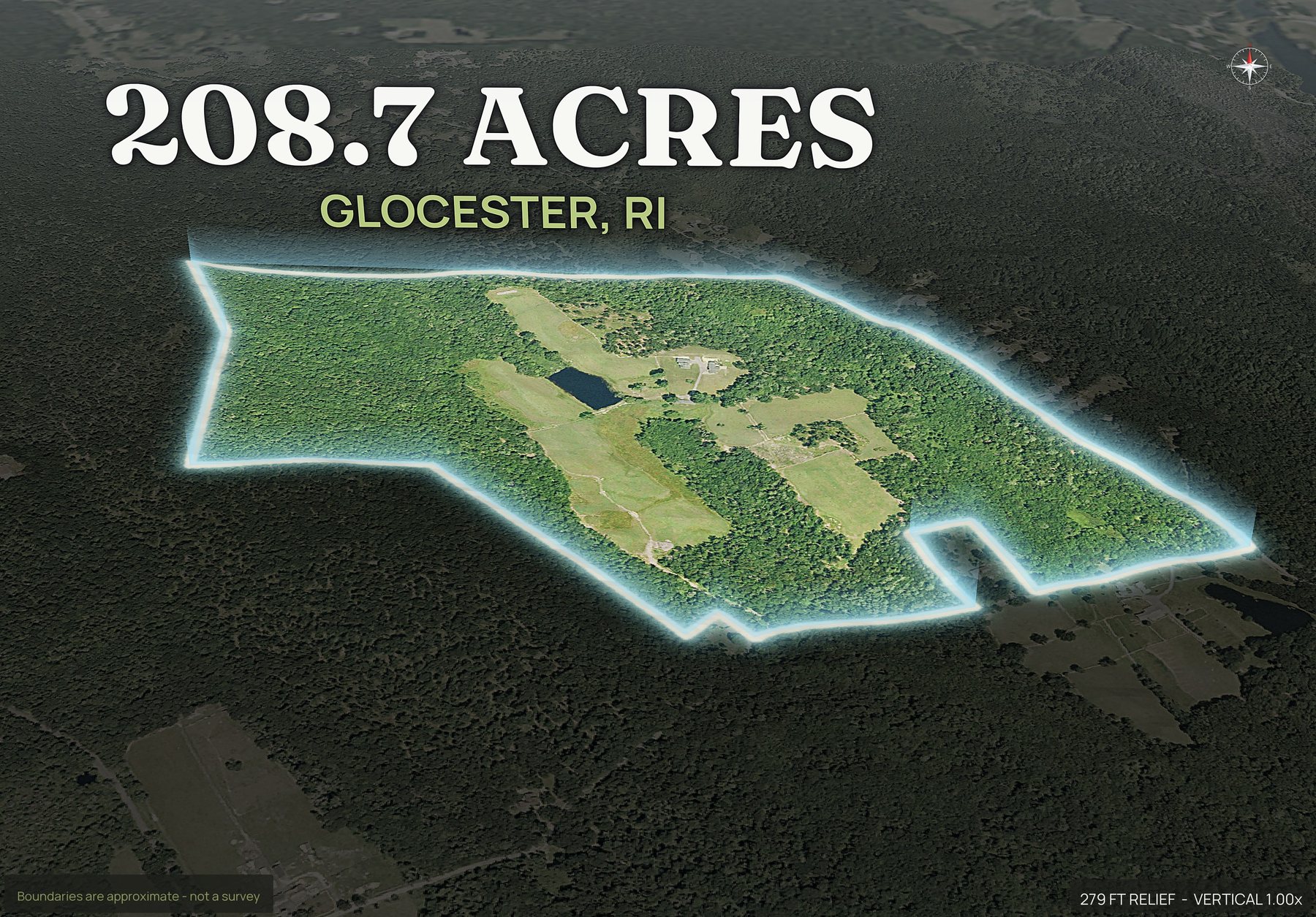 Spotlight, south of a Rhode Island land parcel