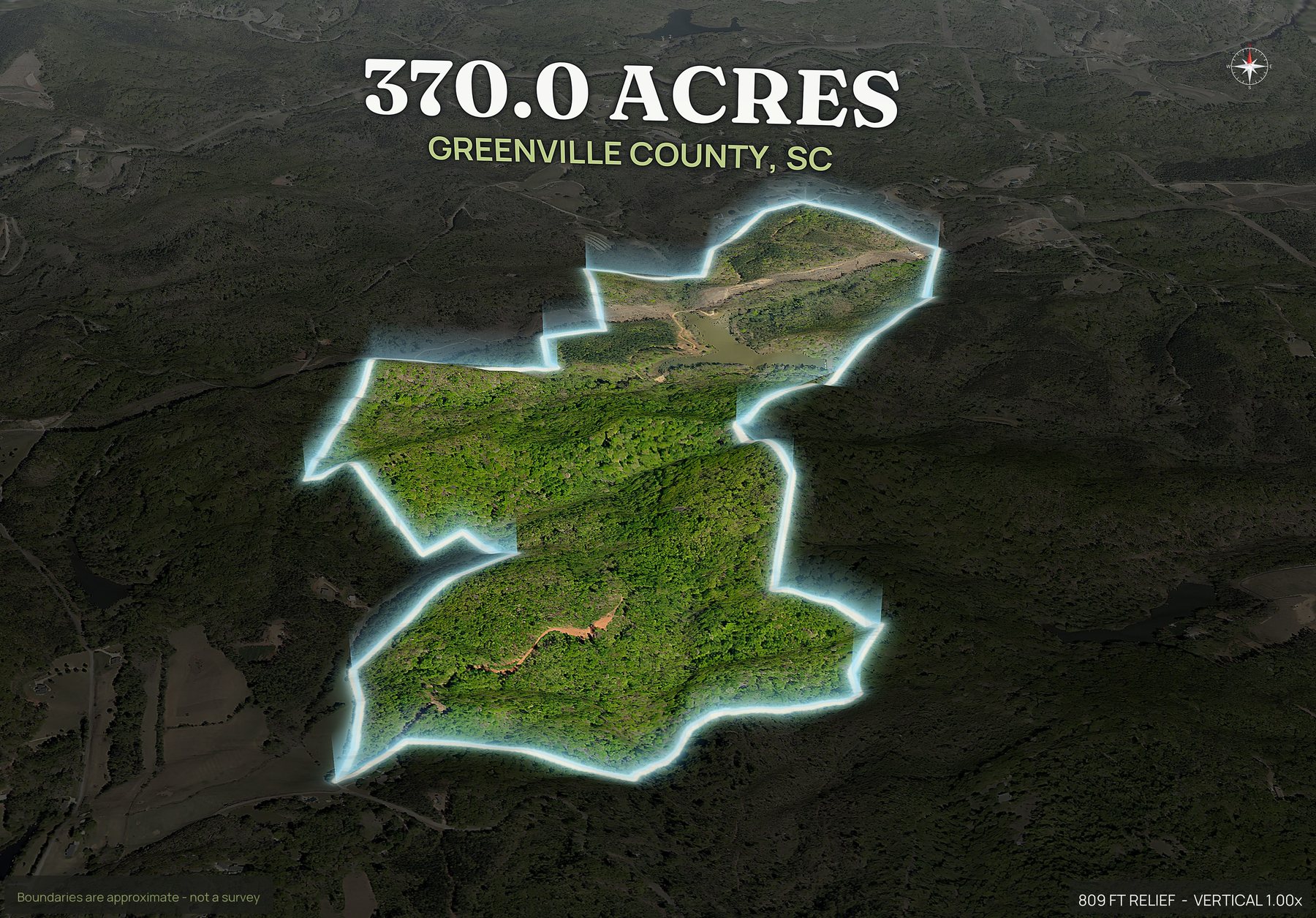 Spotlight, south of a South Carolina land parcel