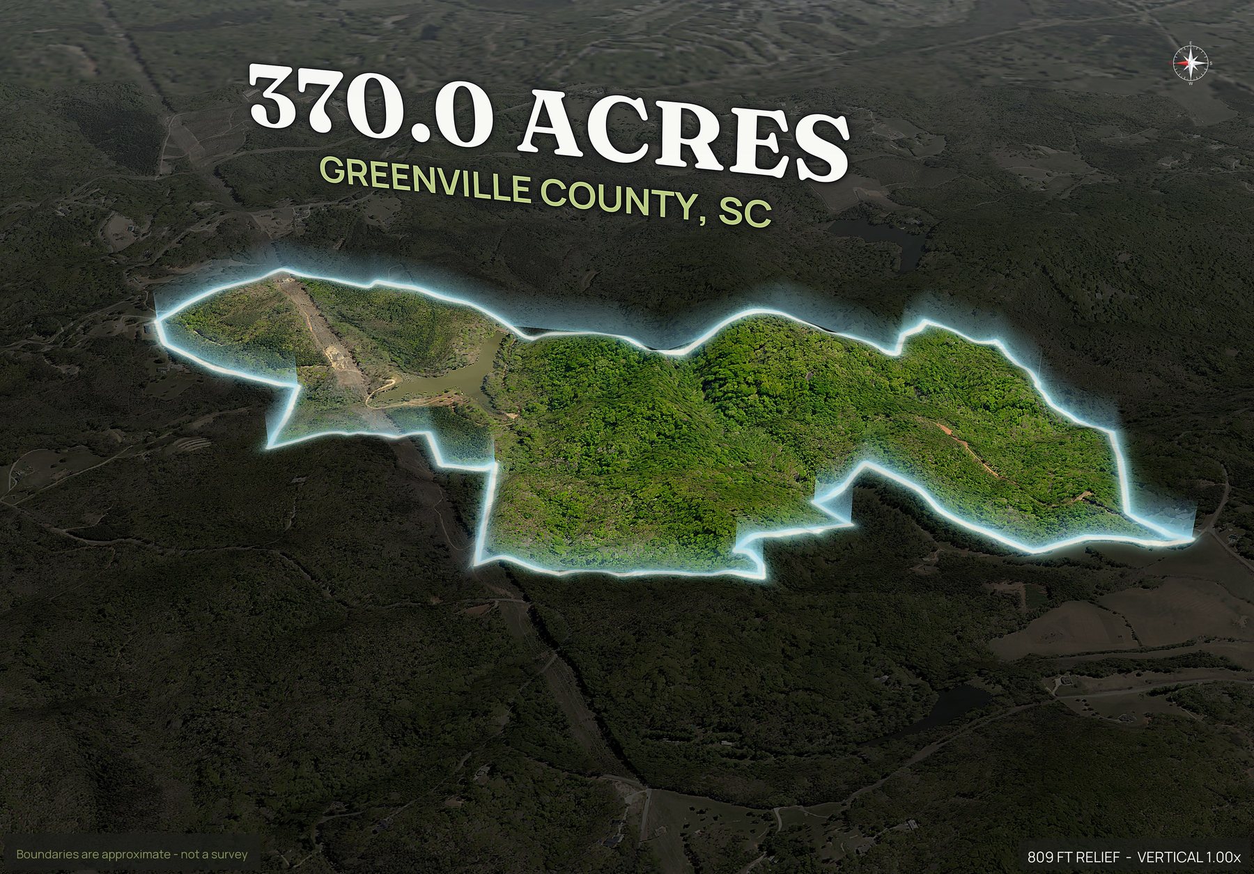 Spotlight, west of a South Carolina land parcel