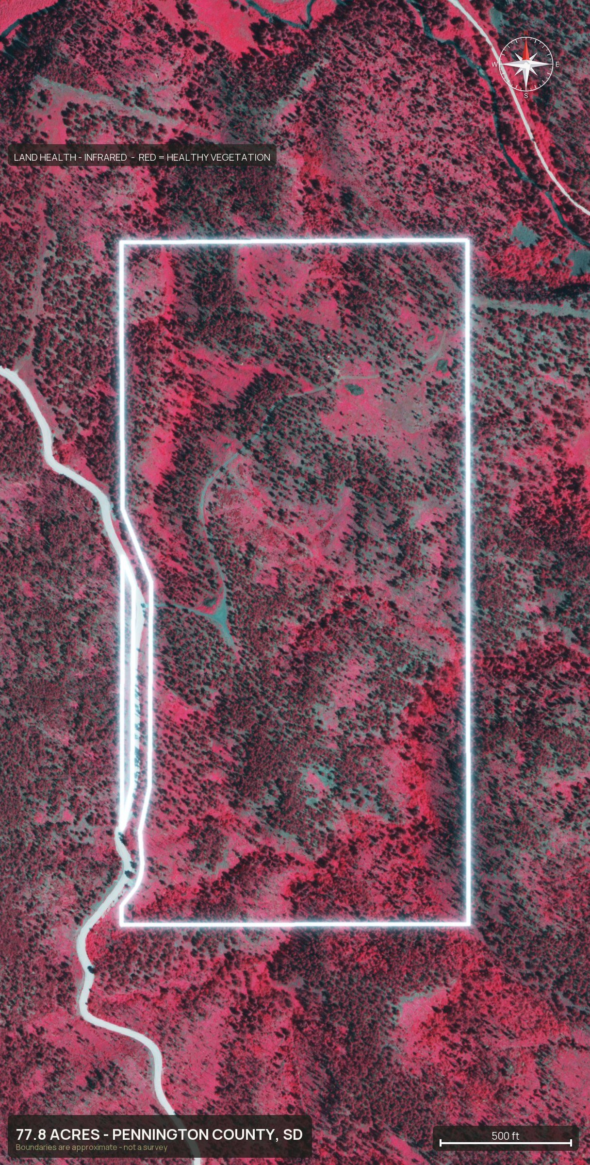 Land health, infrared of a South Dakota land parcel