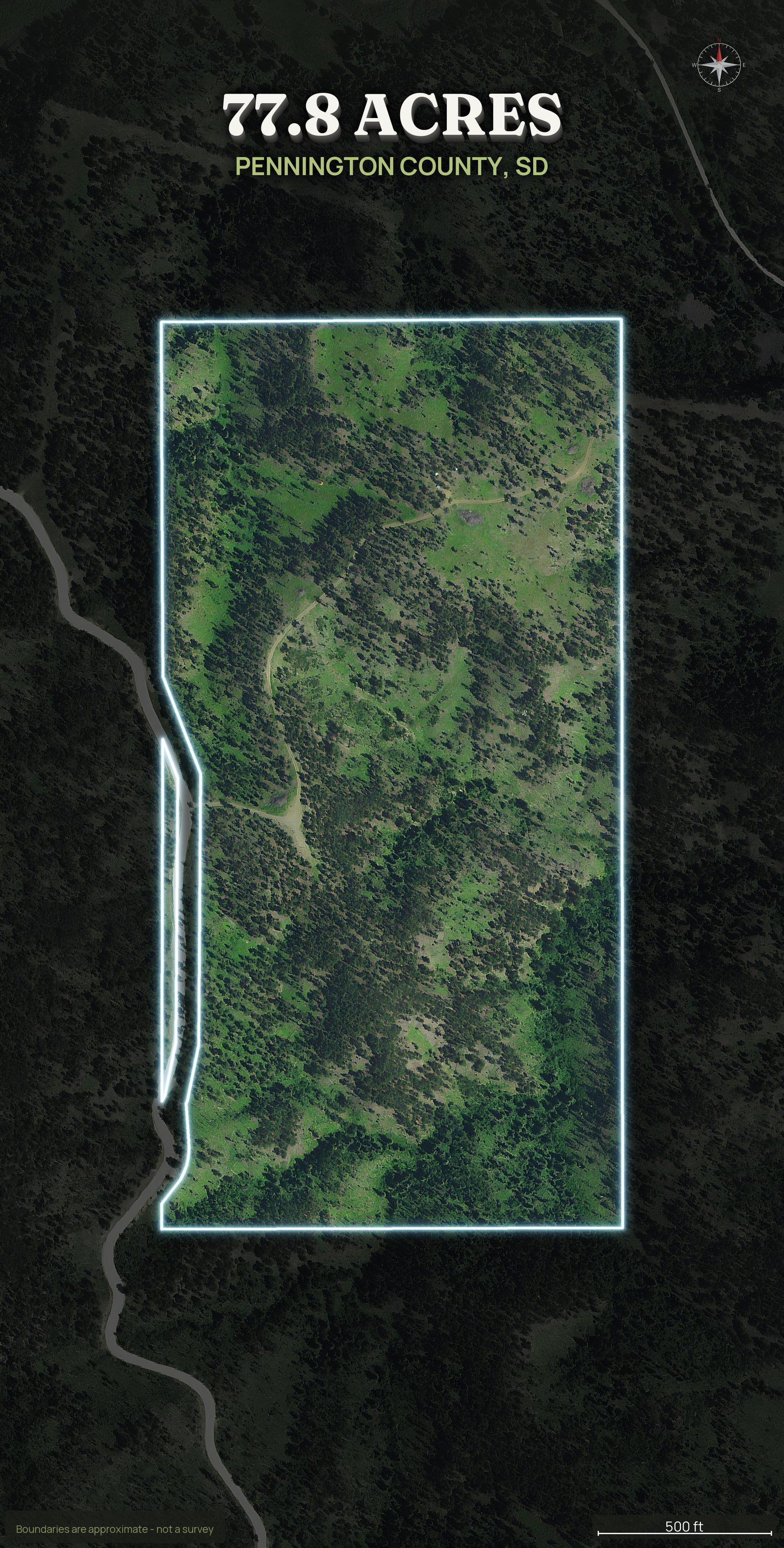 Spotlight top-down of a South Dakota land parcel