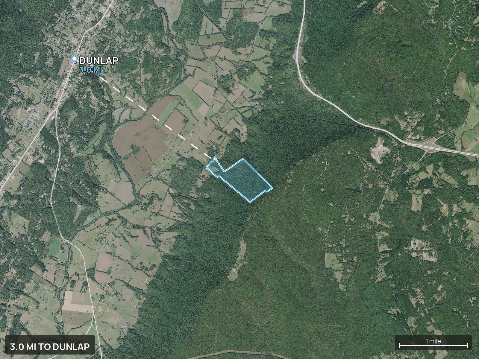 Context map of a Tennessee land parcel