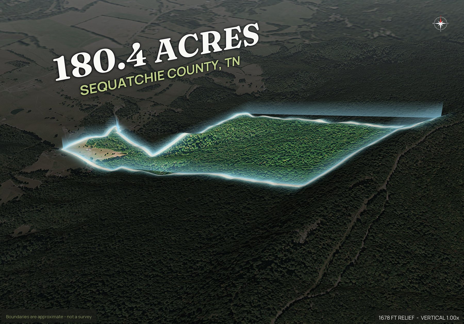 Spotlight, south of a Tennessee land parcel