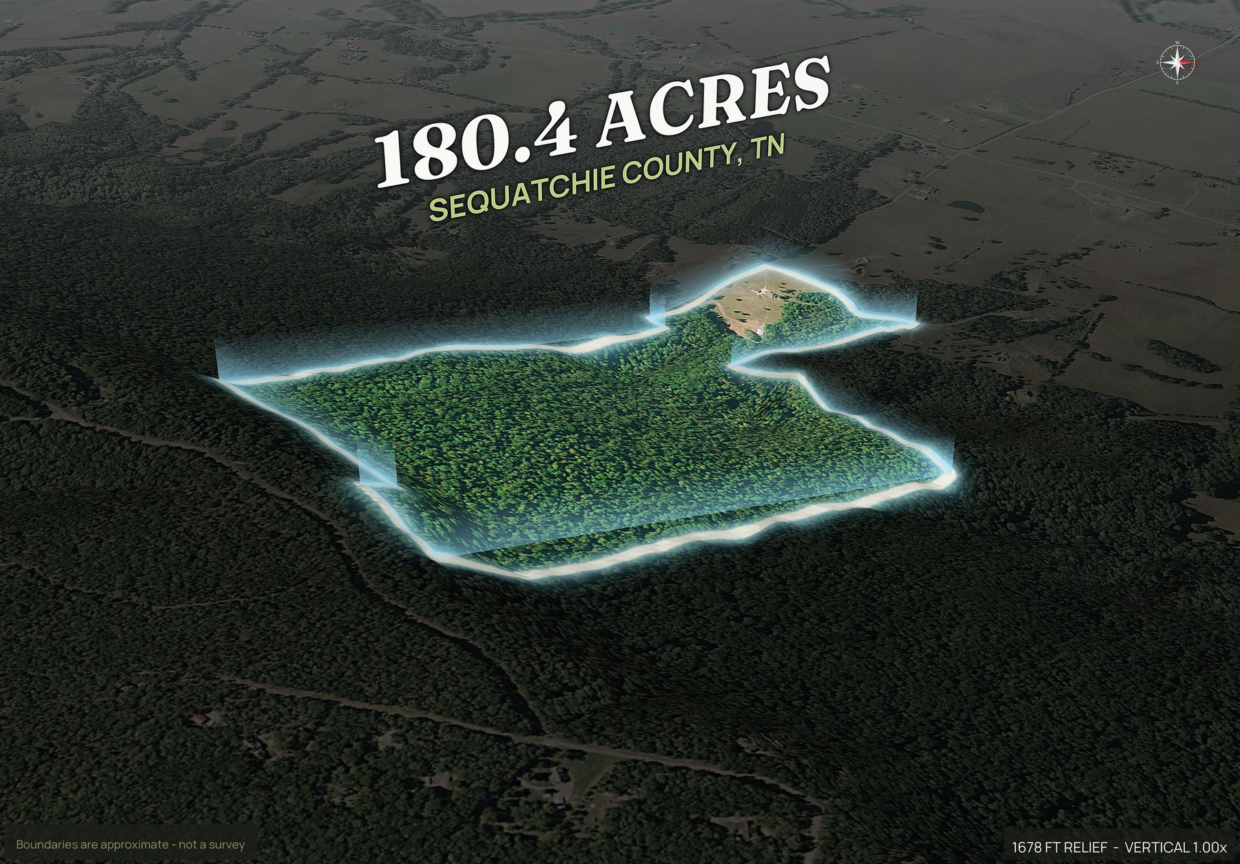 Spotlight, east of a Tennessee land parcel