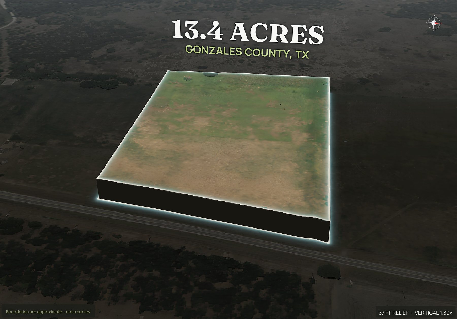 Pop-out of a Texas land parcel