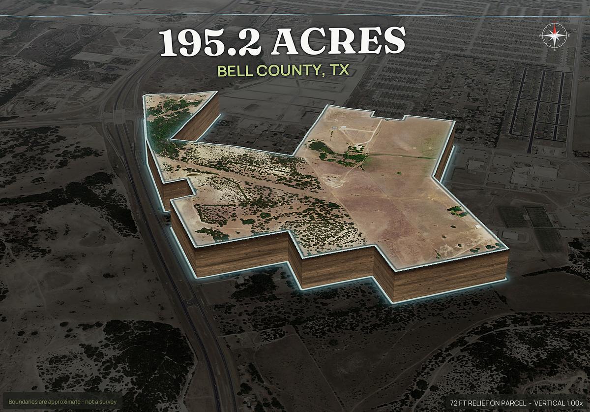 Pop-out of a Texas land parcel lifted out of the ground with dirt walls
