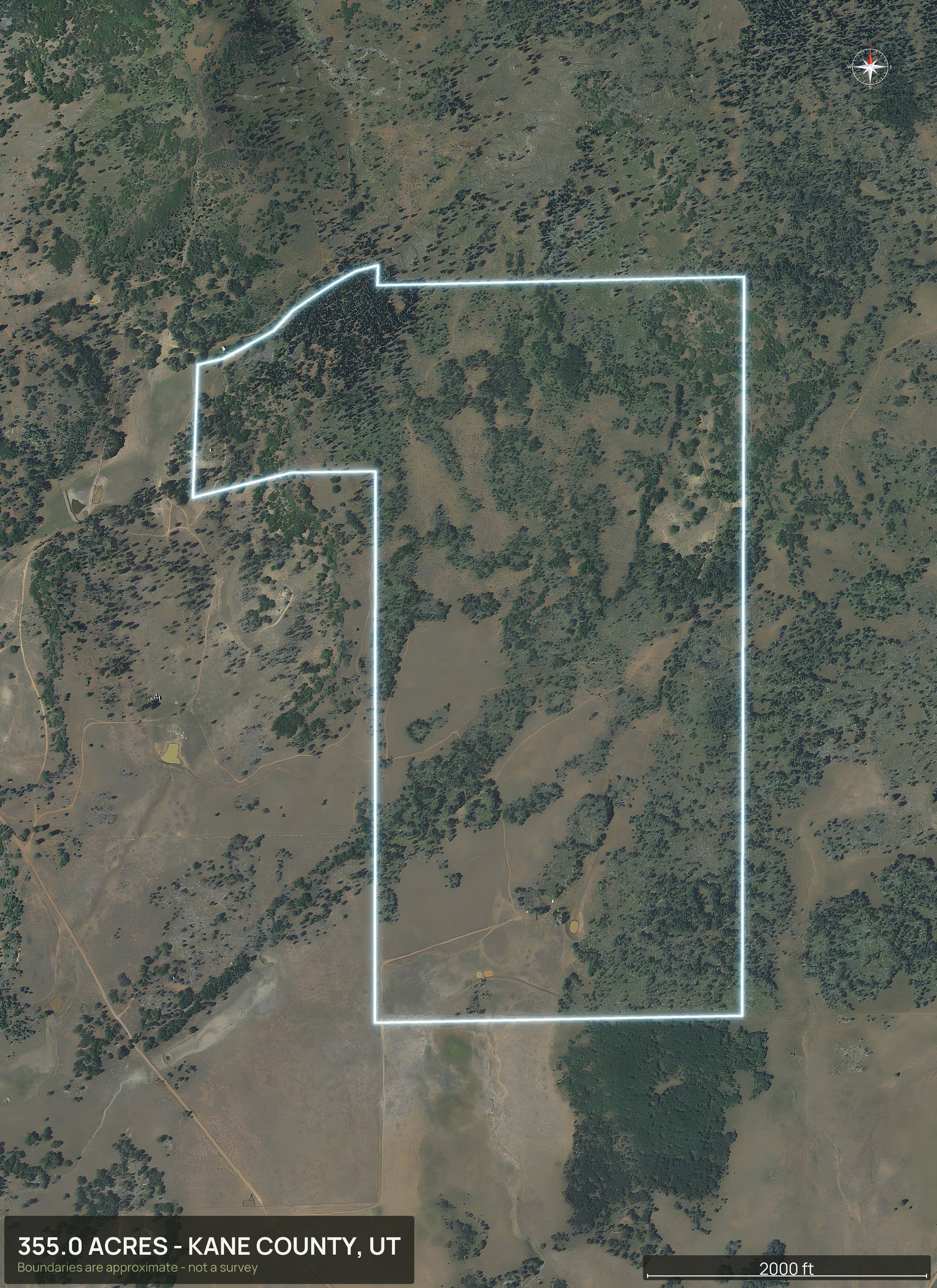 Boundary top-down of an Utah land parcel