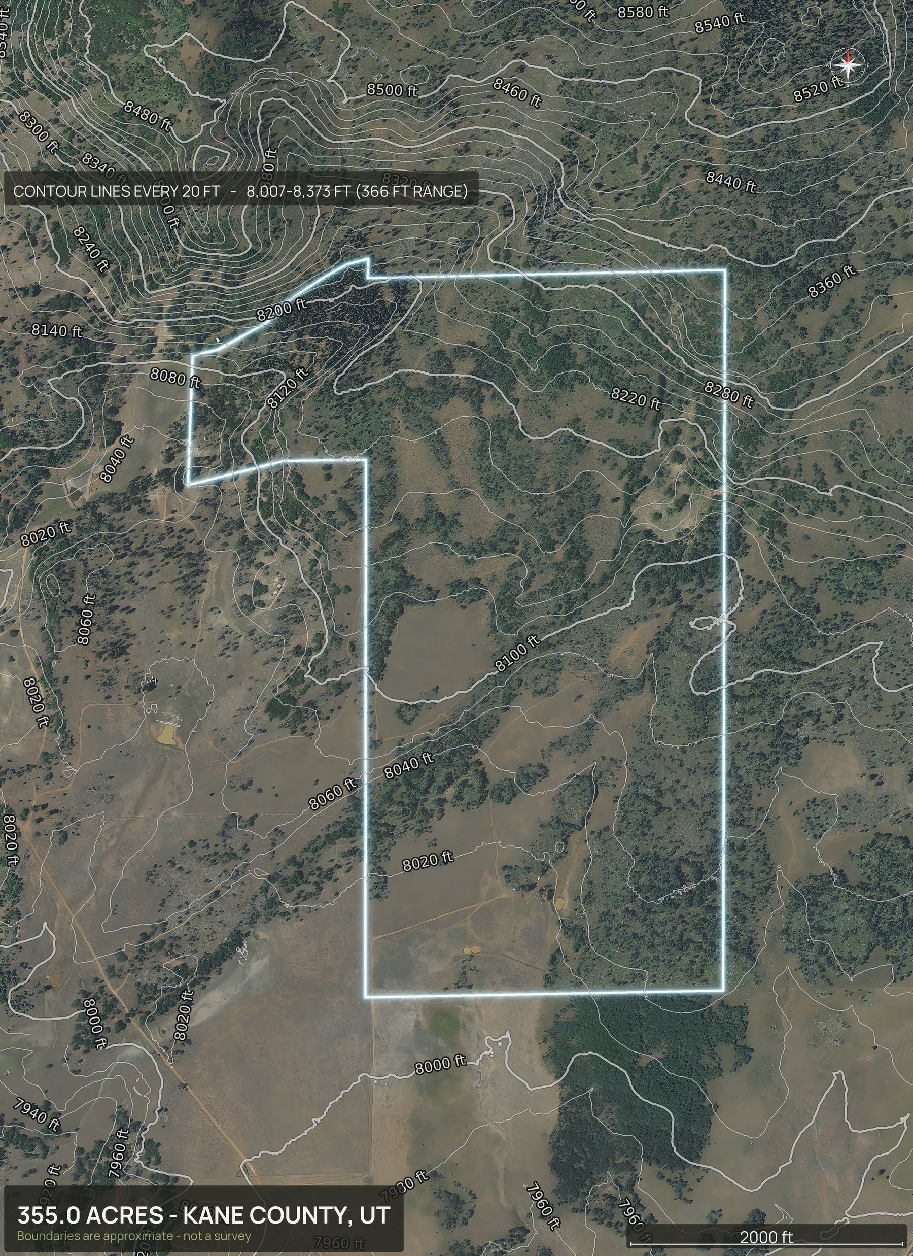 Contour map of an Utah land parcel