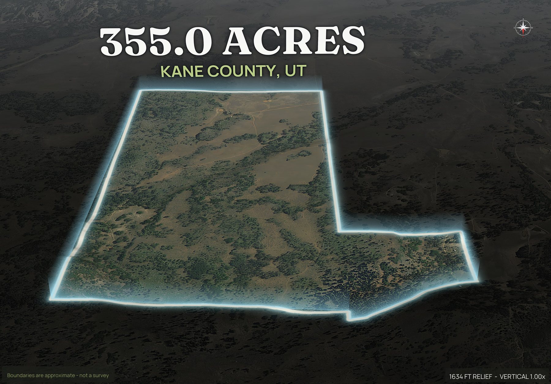 Spotlight, north of an Utah land parcel
