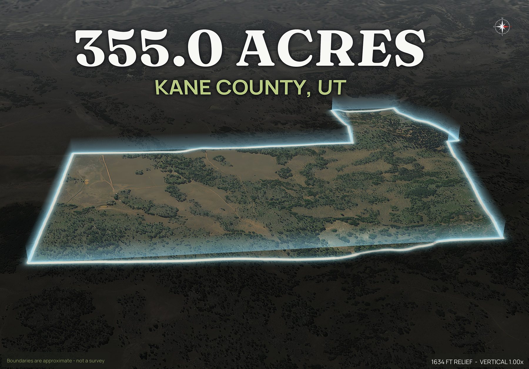 Spotlight, east of an Utah land parcel