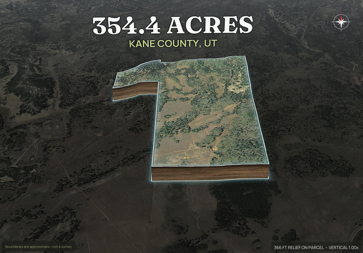 Pop-out of an Utah land parcel lifted out of the ground with dirt walls