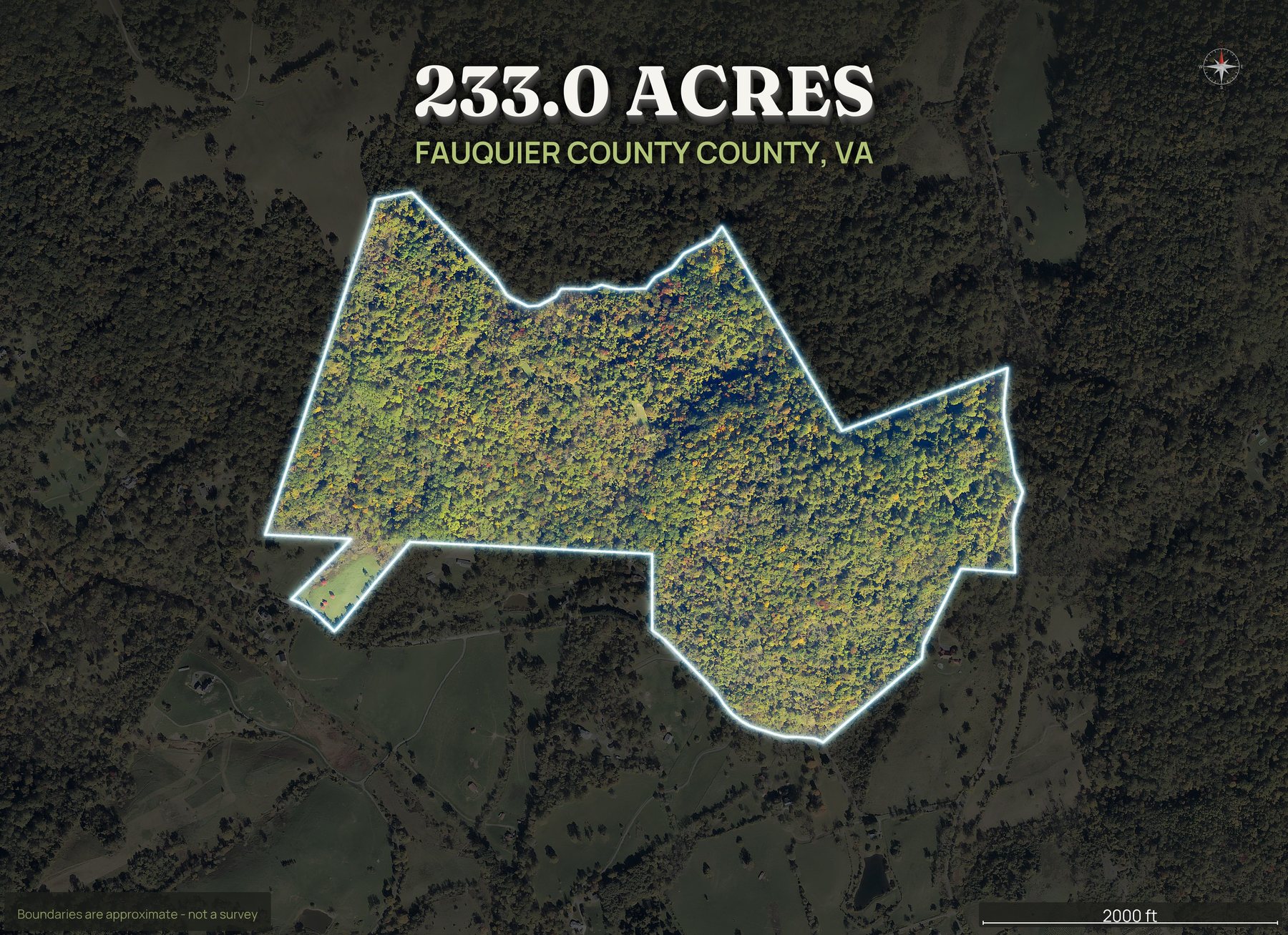 Spotlight top-down of a Virginia land parcel