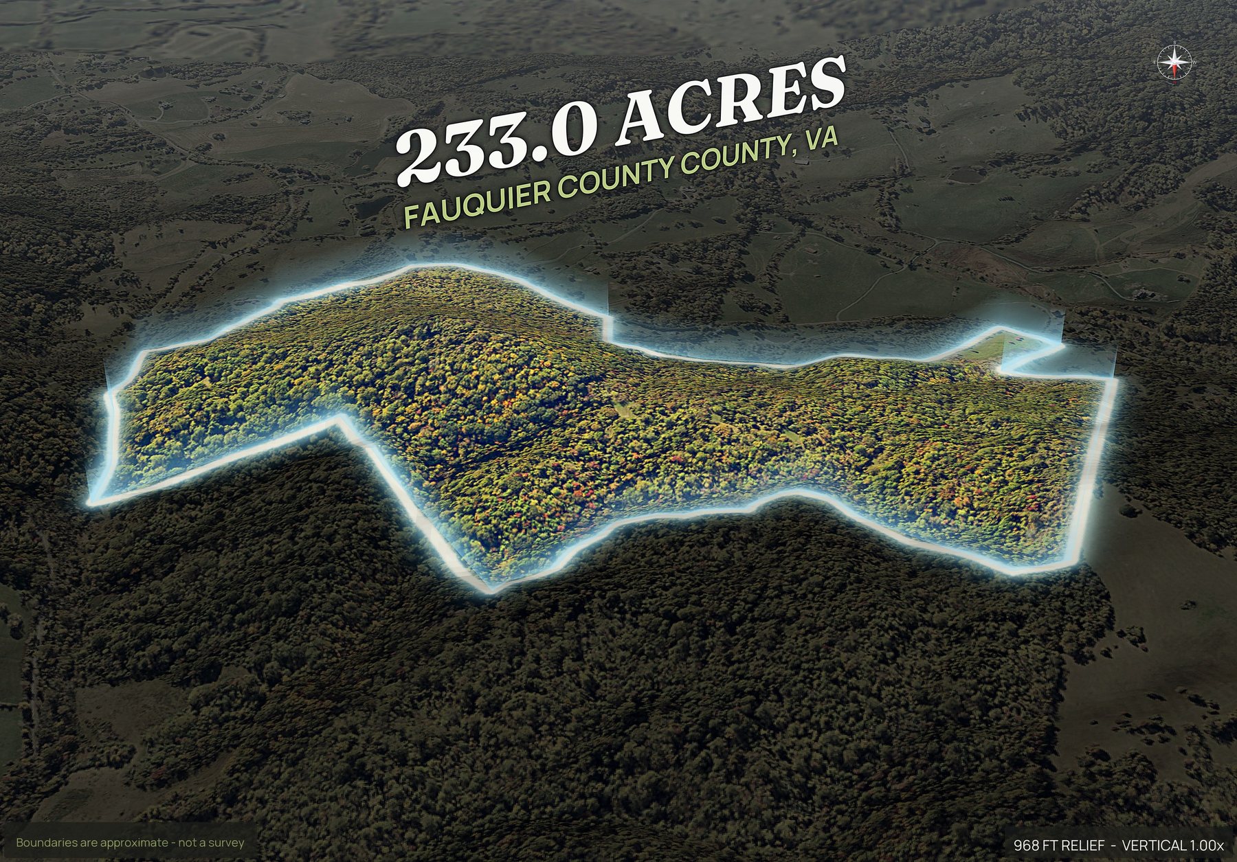 Spotlight, north of a Virginia land parcel