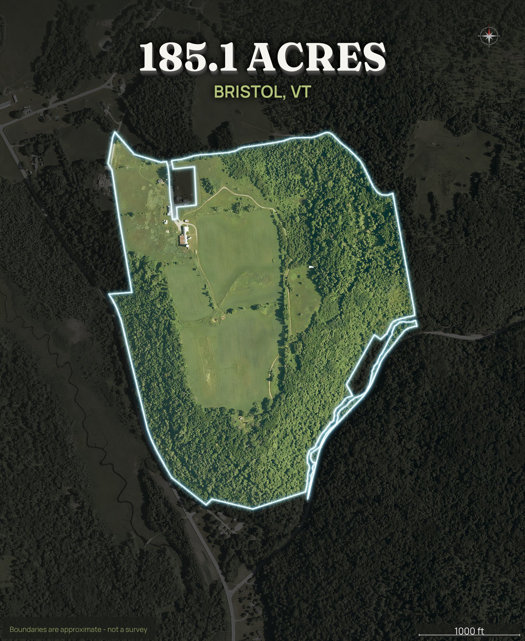 Spotlight top-down of a Vermont land parcel