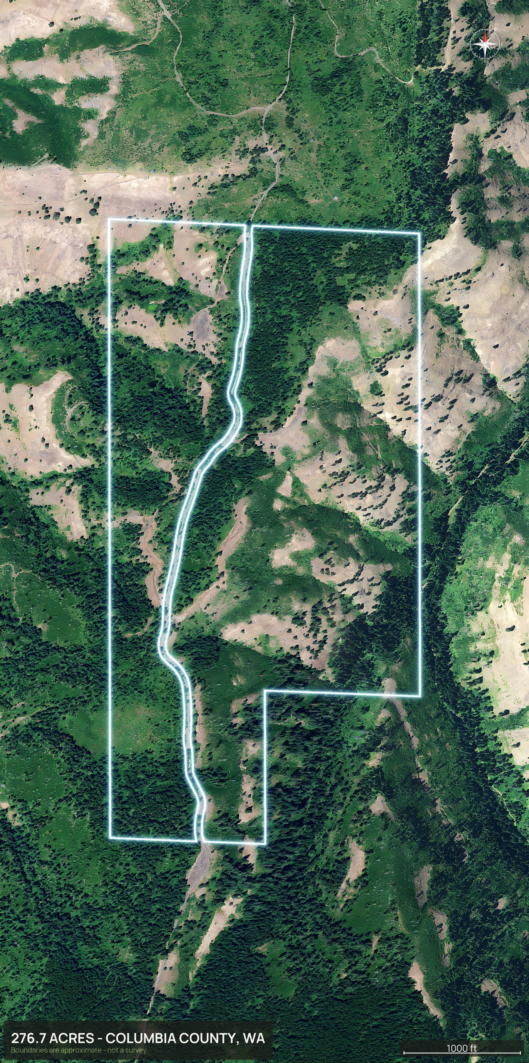 Boundary top-down of a Washington land parcel
