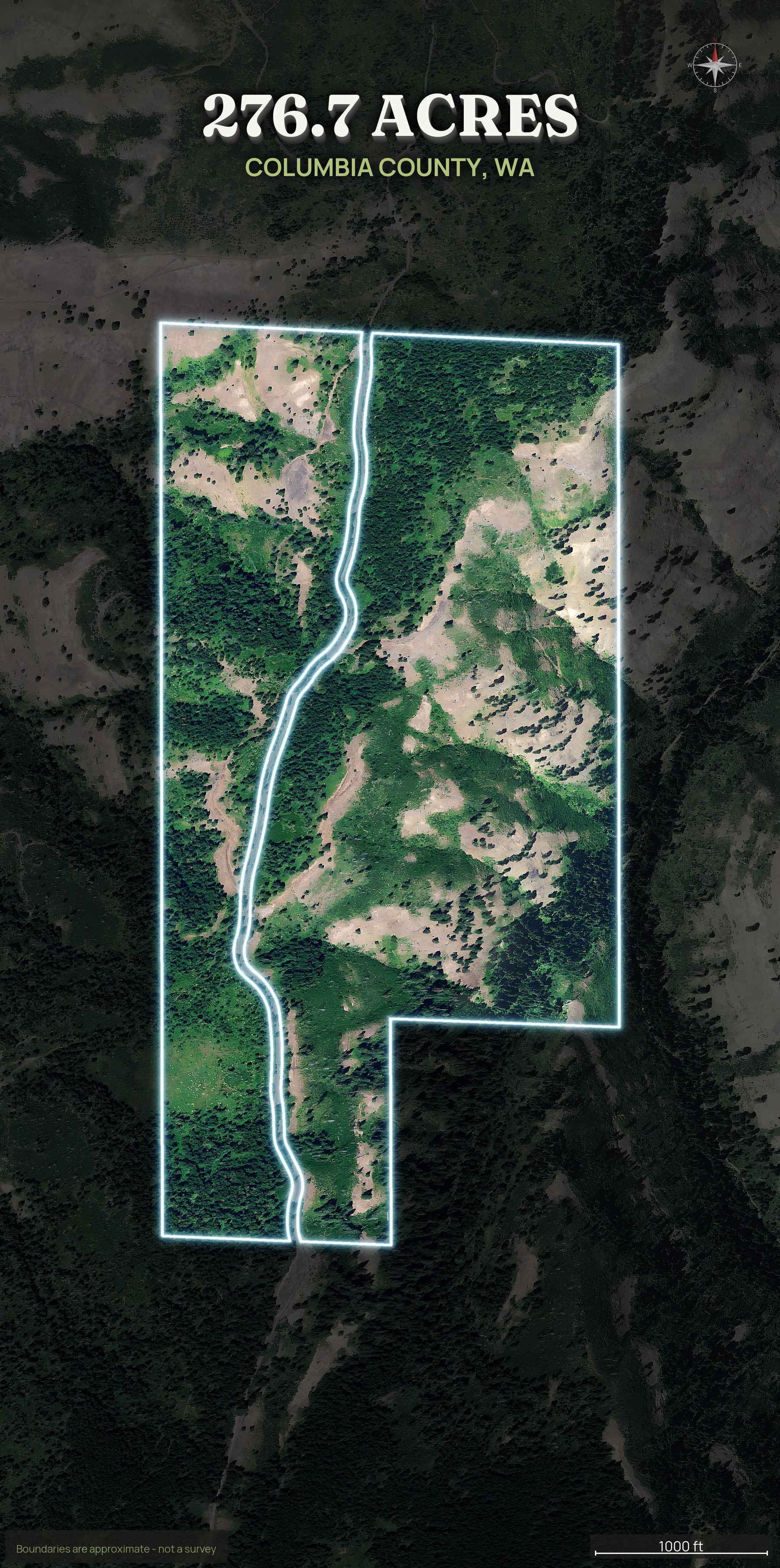 Spotlight top-down of a Washington land parcel