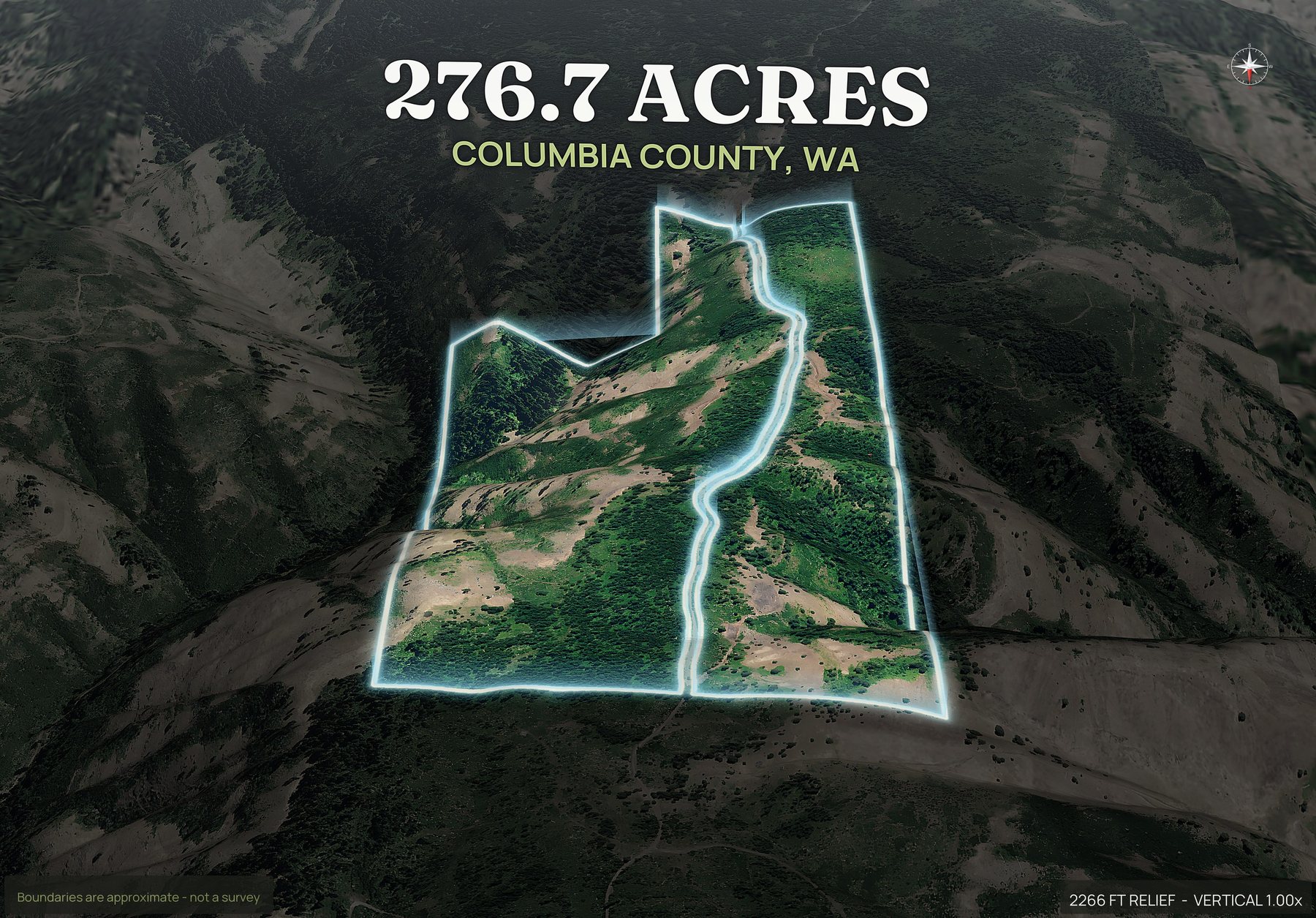 Spotlight, north of a Washington land parcel
