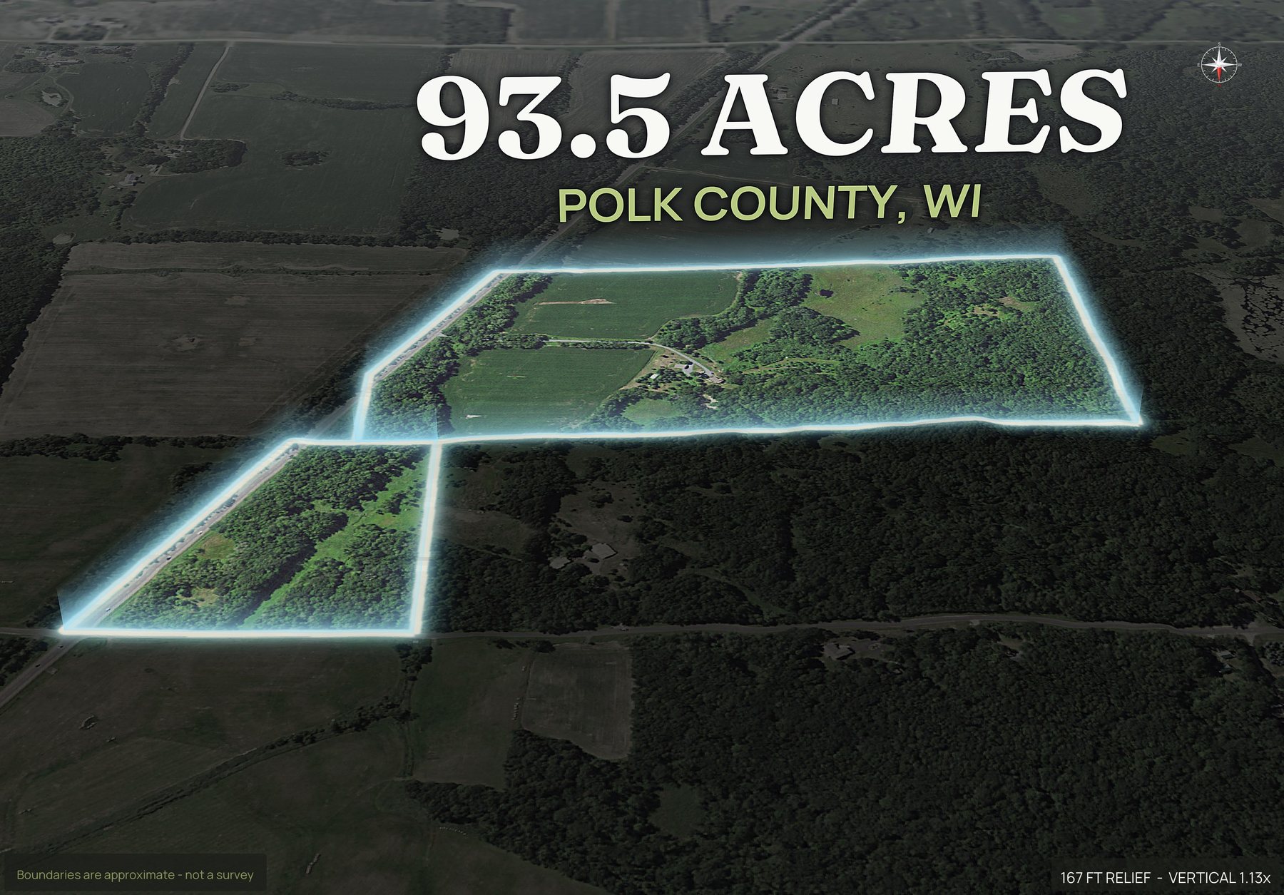 Spotlight, north of a Wisconsin land parcel