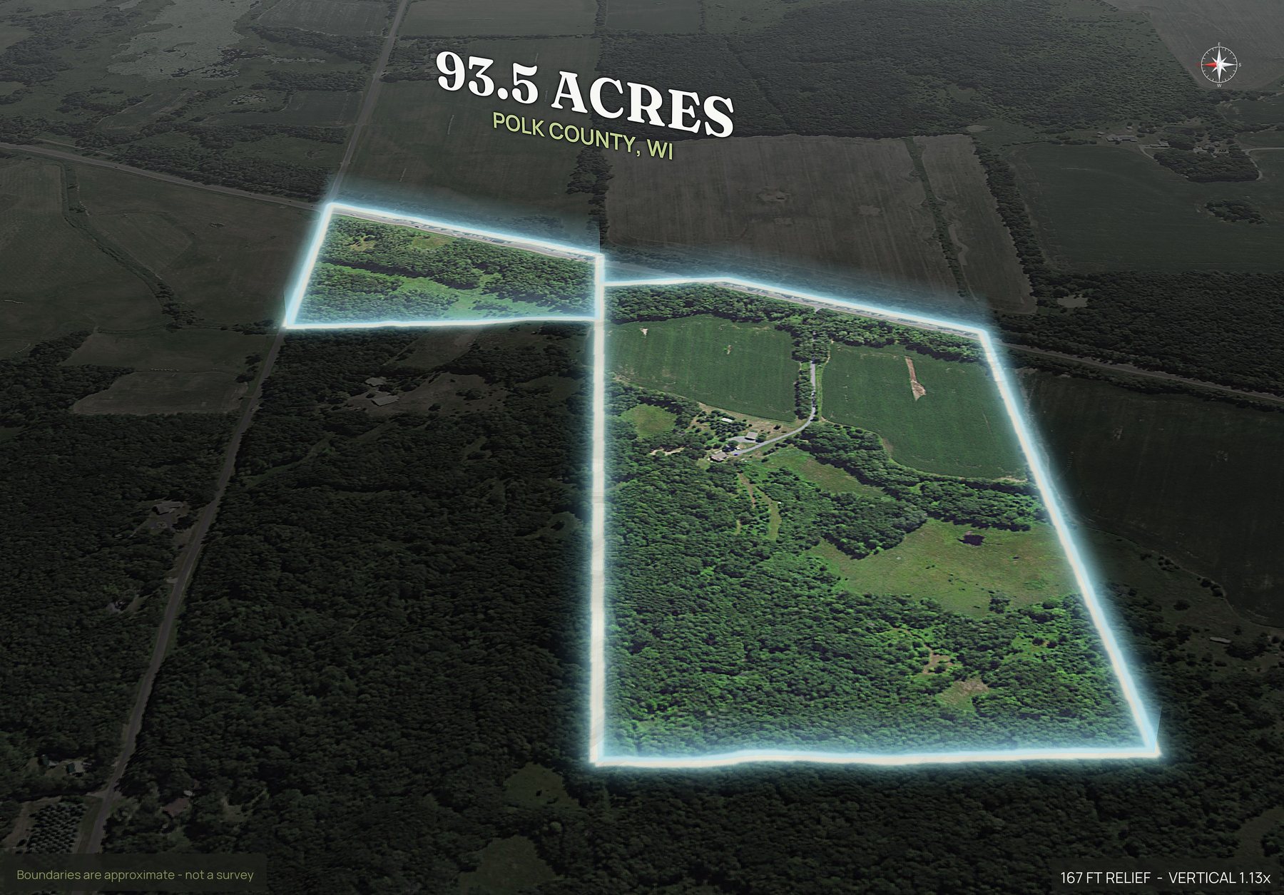 Spotlight, west of a Wisconsin land parcel