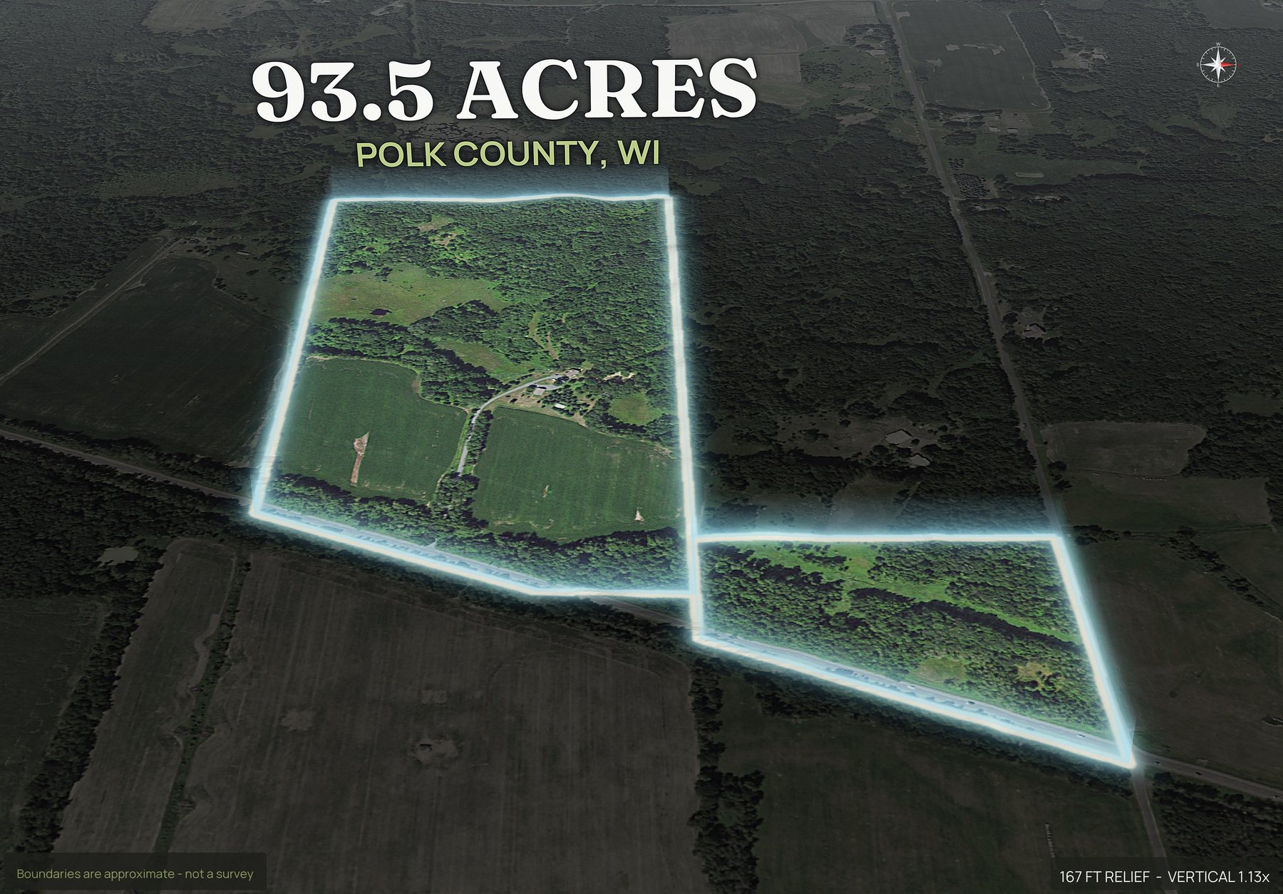Spotlight, east of a Wisconsin land parcel