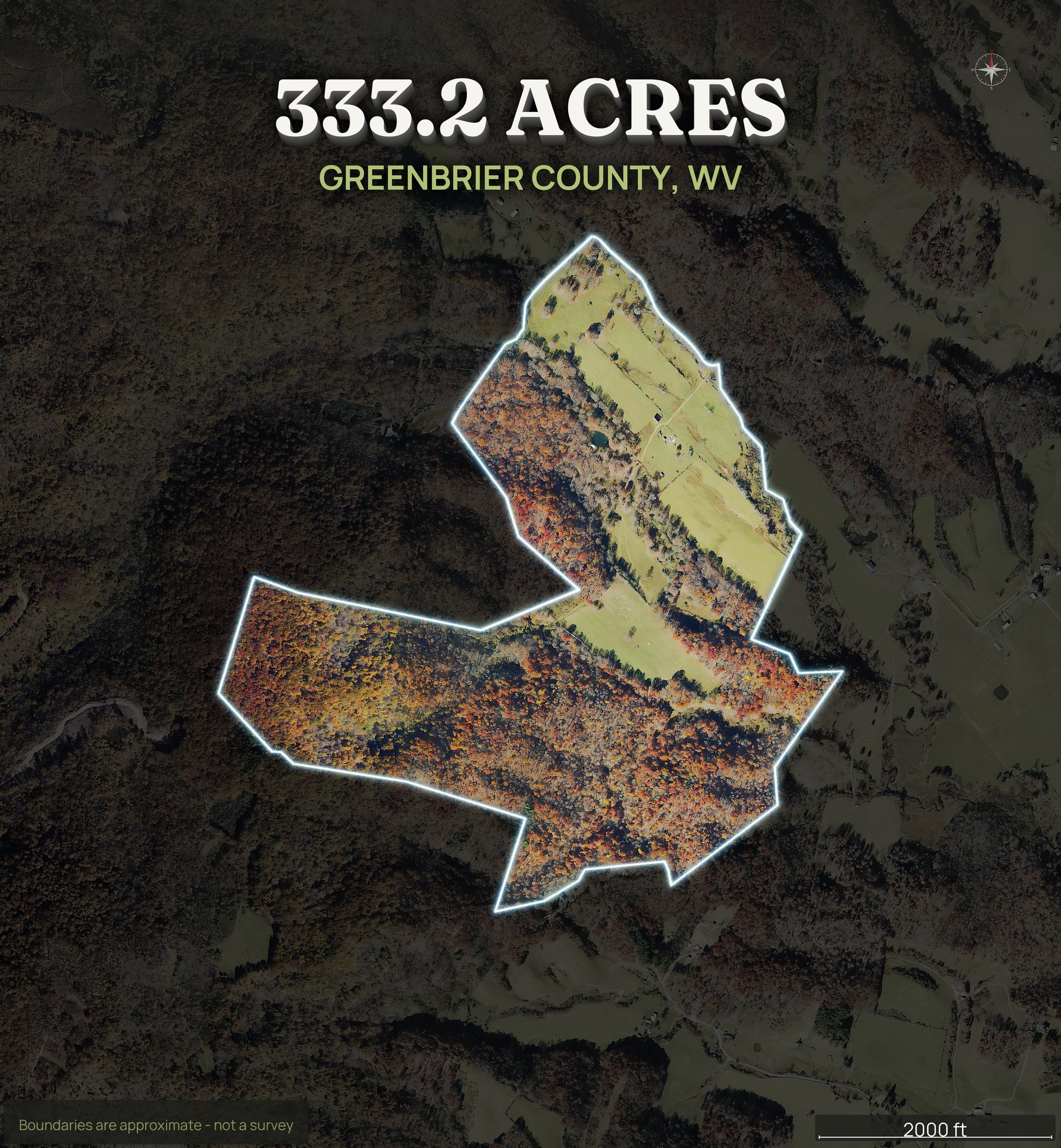 Spotlight top-down of a West Virginia land parcel