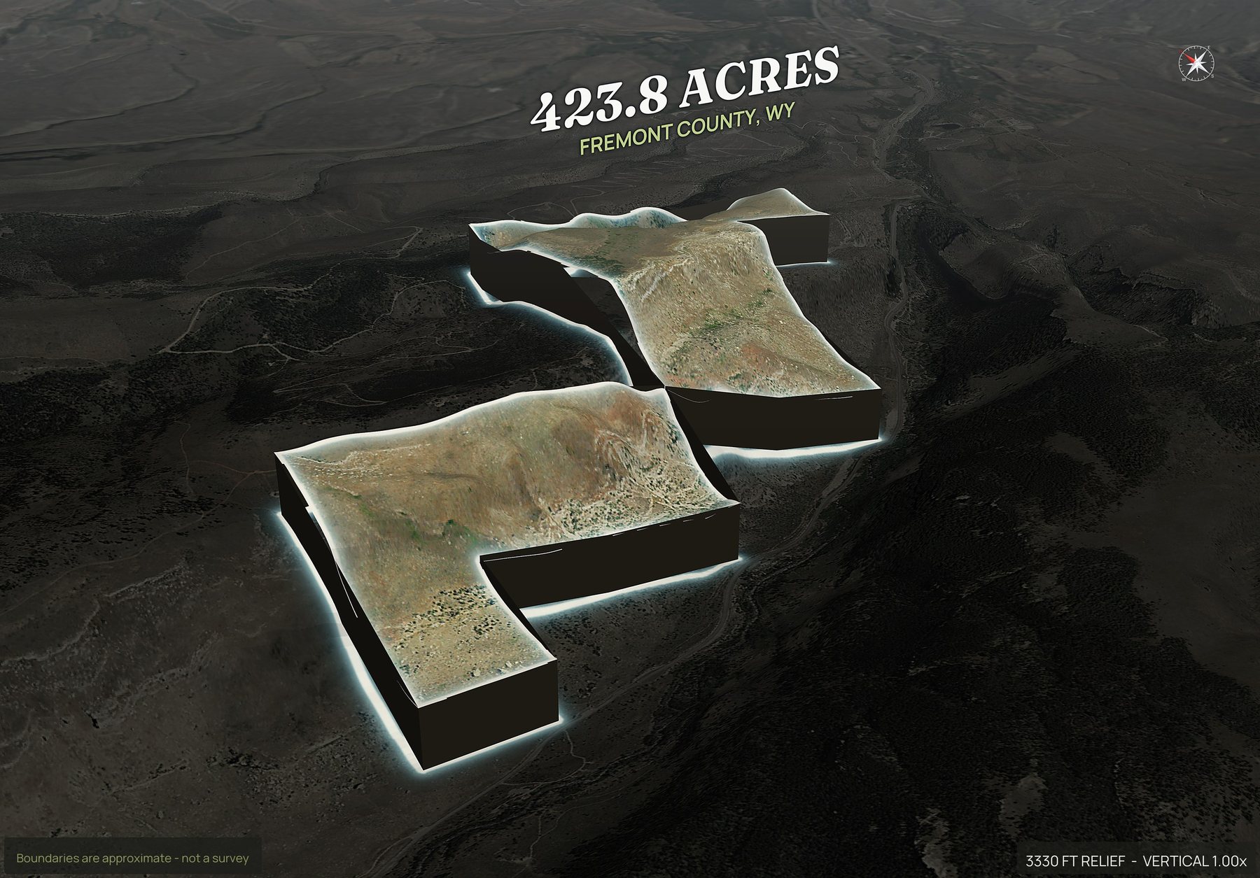 Pop-out of a Wyoming land parcel