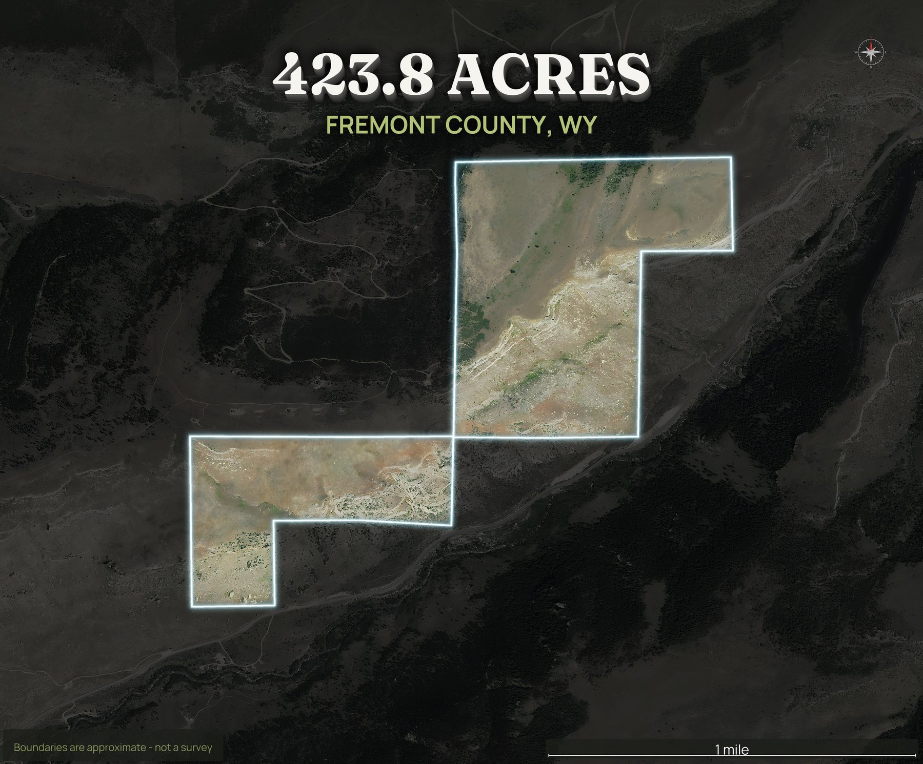Spotlight top-down of a Wyoming land parcel