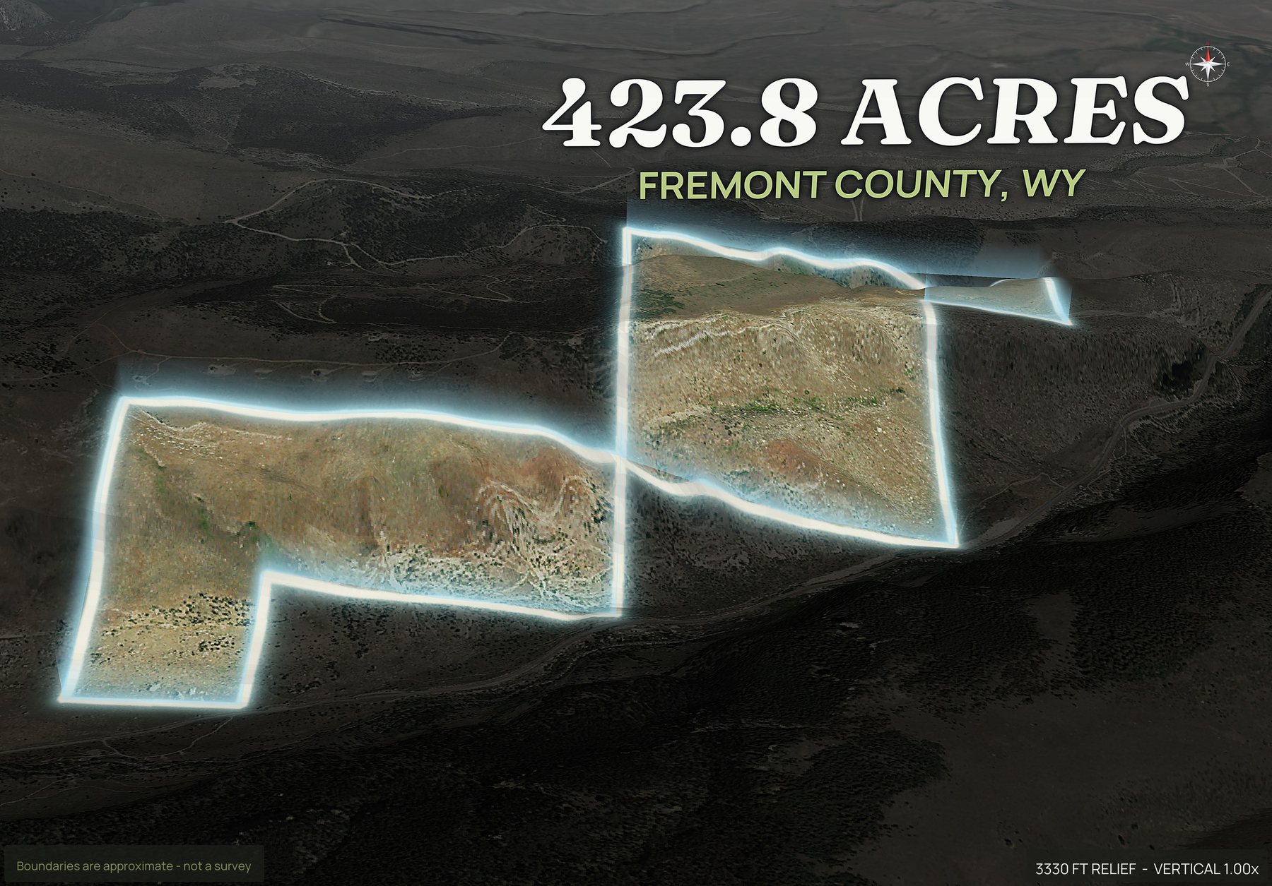 Spotlight, south of a Wyoming land parcel