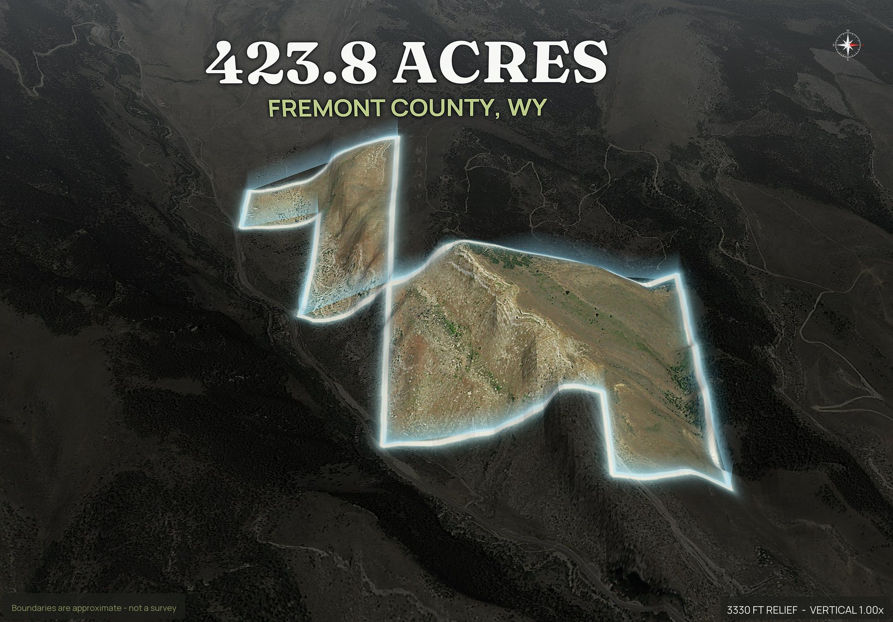 Spotlight, east of a Wyoming land parcel