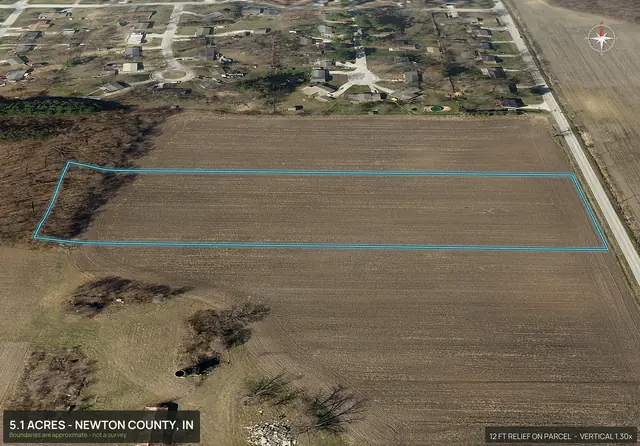Lot 2 of the Newton County subdivision, 5.08 acres, 3d view from its own Dirt Flight pack